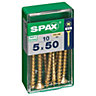 Spax PZ Flat countersunk Steel Screw (Dia)5mm (L)50mm, Pack of 10