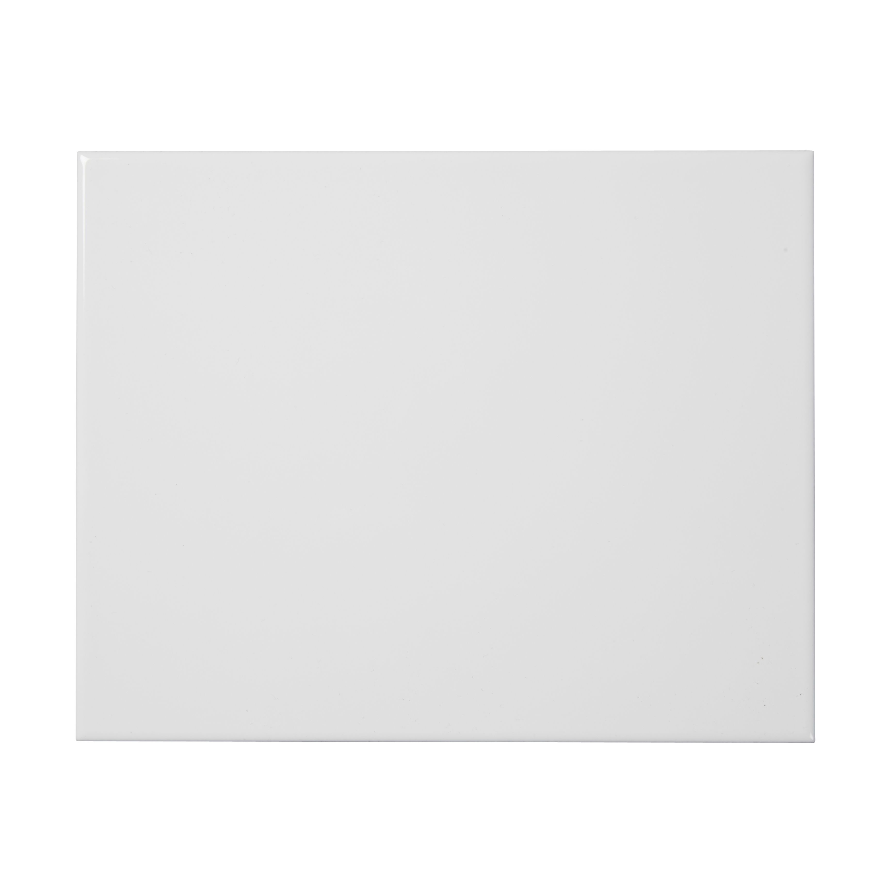 Spezzia White Gloss Flat Glossy Ceramic Indoor Wall Tile, Pack of 20, (L)250mm (W)200mm