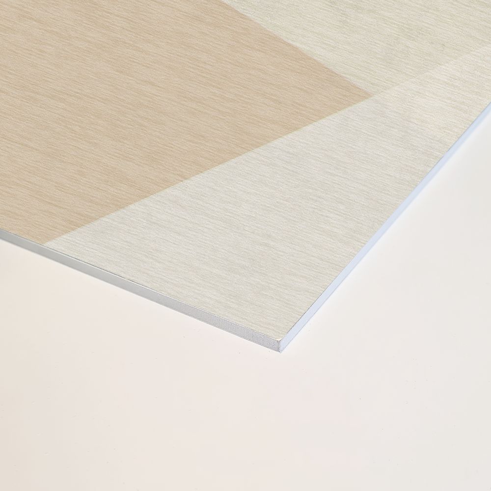 Splashwall Alloy Aluminium Bathroom & wet room Decorative panel (H)2420mm (W)1220mm - Matt Geo Storm Beige