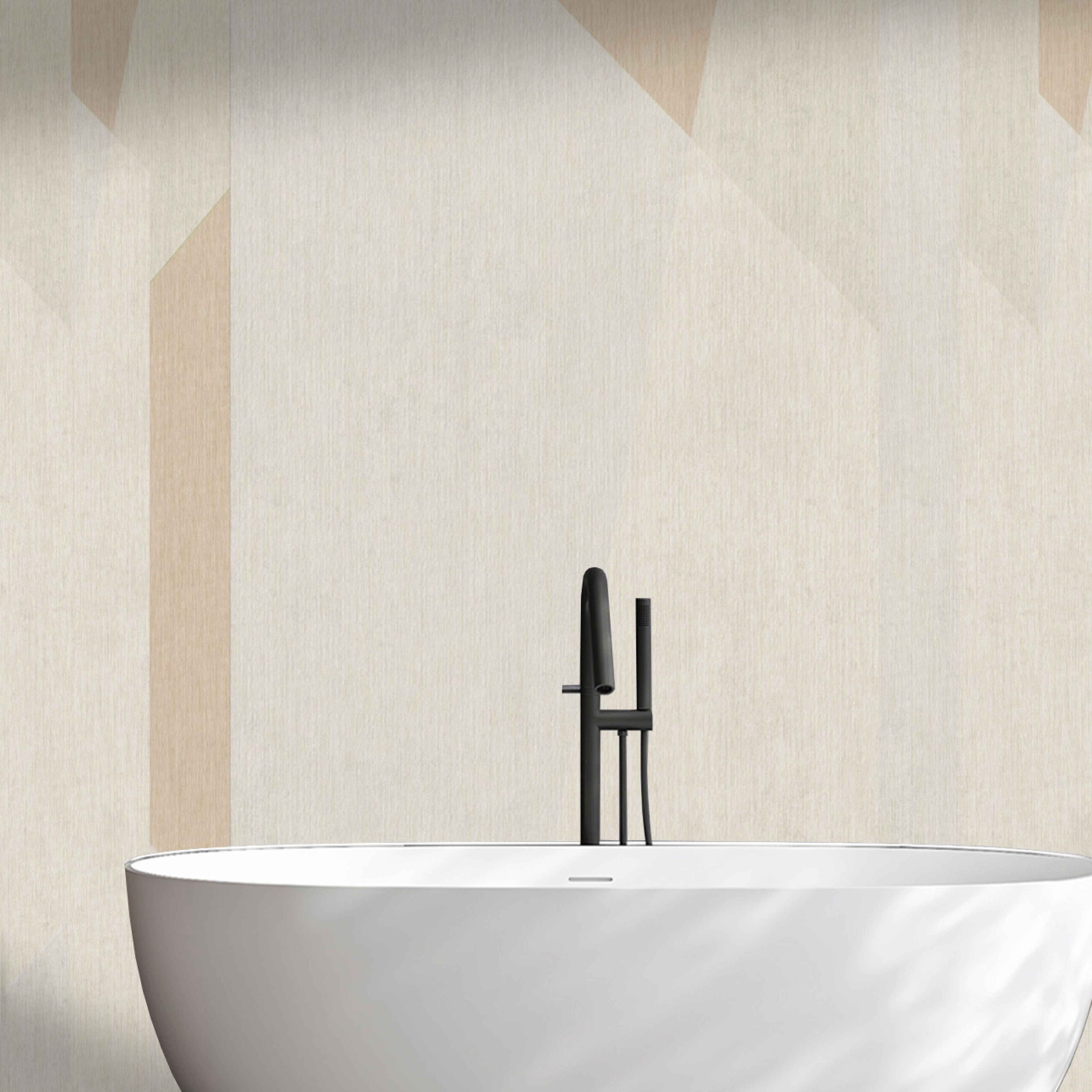 Splashwall Alloy Aluminium Bathroom & wet room Decorative panel (H)2420mm (W)600mm - Matt Geo Storm Beige