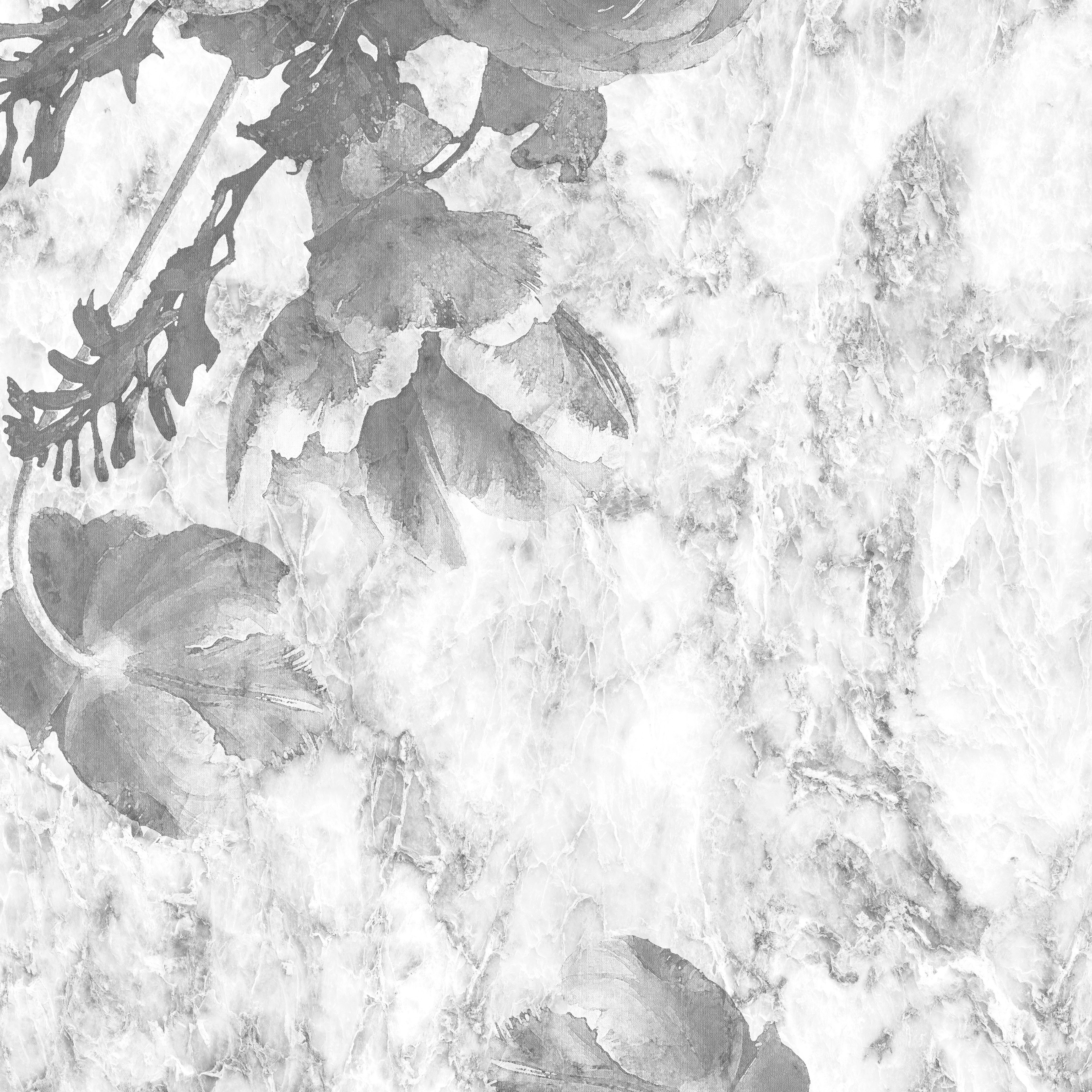 Splashwall Alloy Aluminium Bathroom & wet room Decorative panel (H)2440mm (W)1220mm - Gloss Nebbiosa Flowers