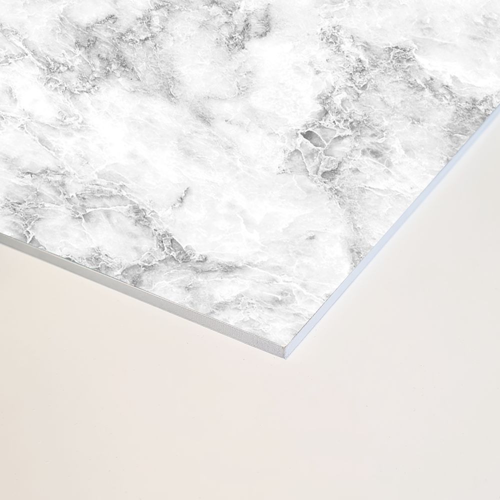 Splashwall Alloy Aluminium Bathroom & wet room Decorative panel (H)2440mm (W)1220mm - Gloss Nebbiosa