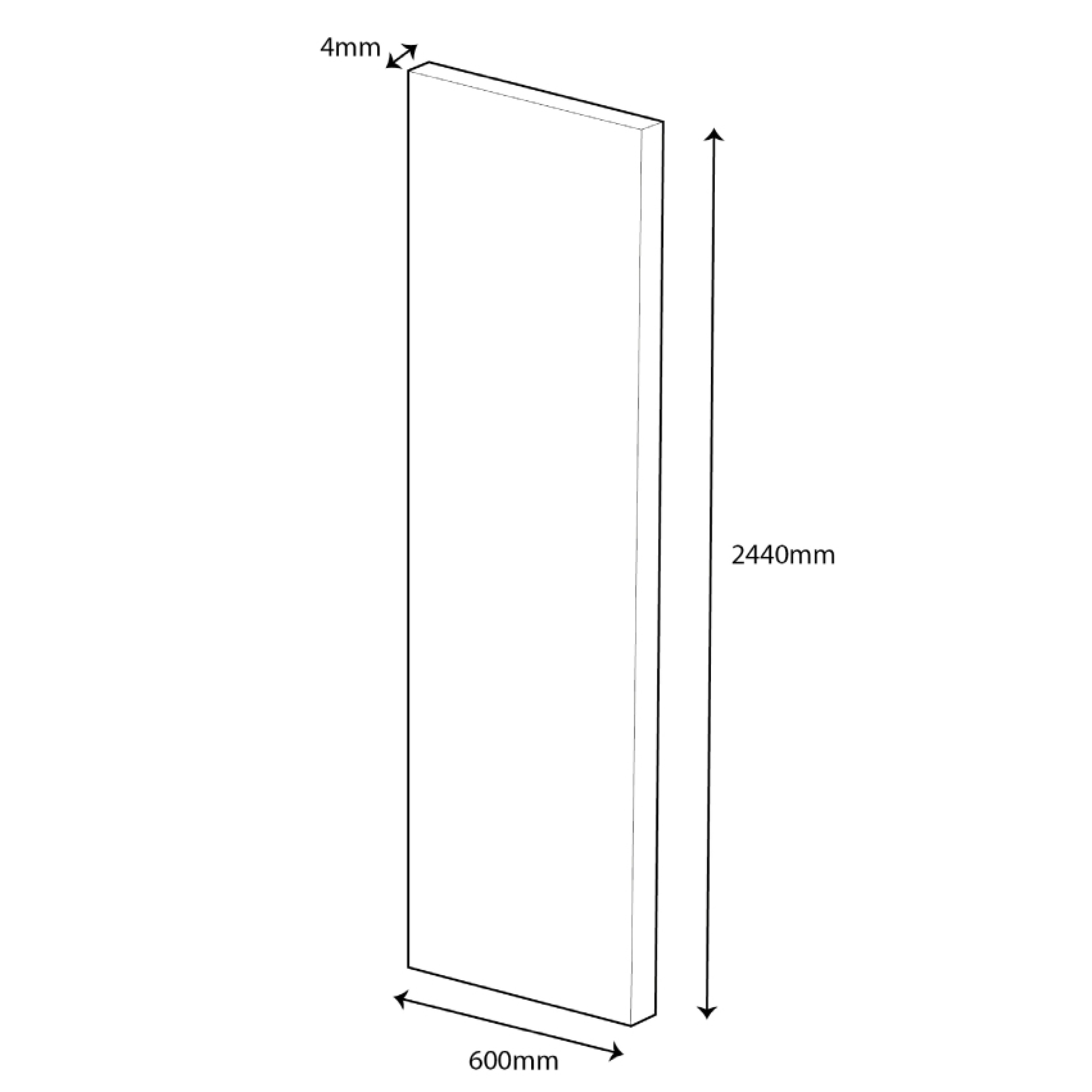 Splashwall Alloy Aluminium Bathroom & wet room Decorative panel (H)2440mm (W)600mm - Matt Tempesta