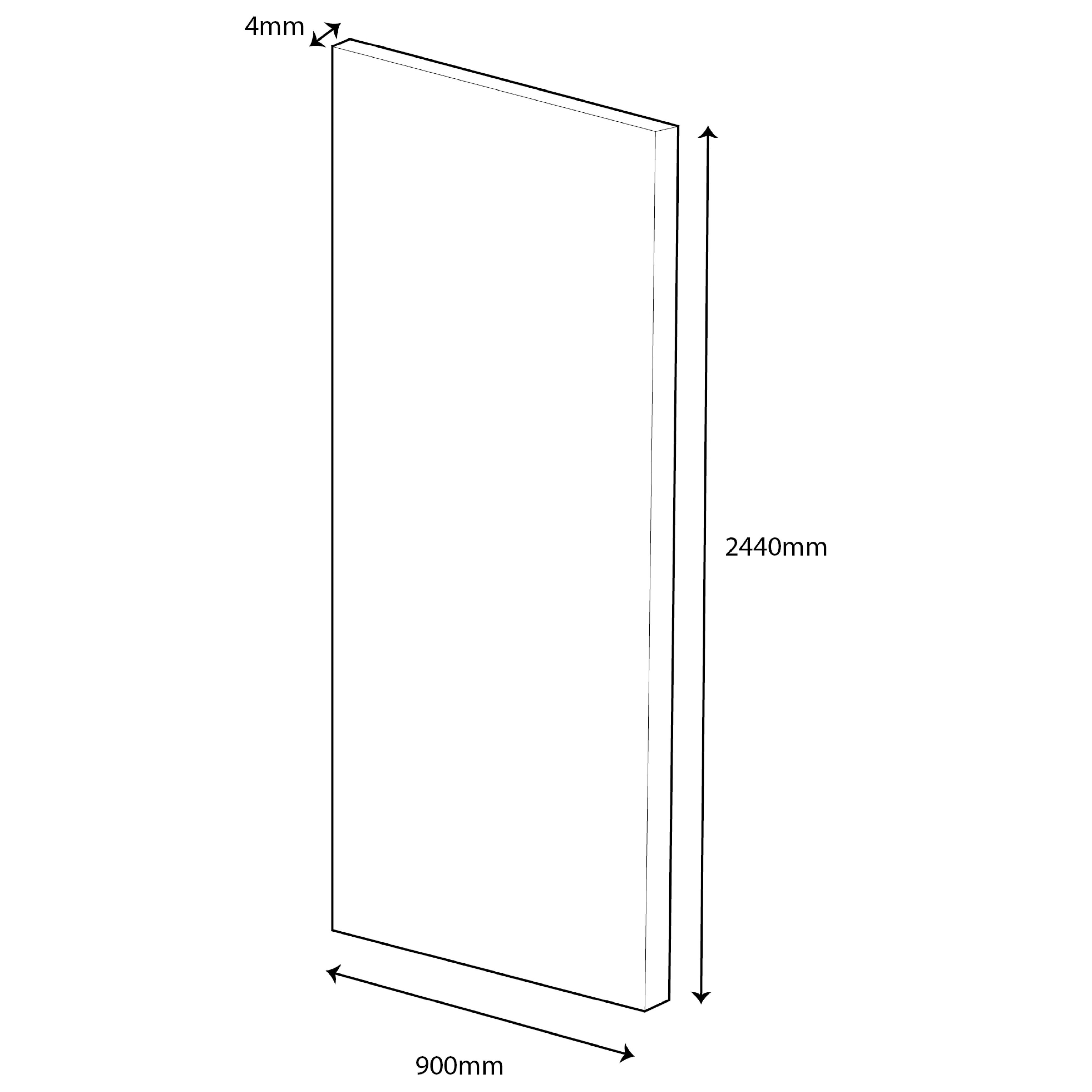 Splashwall Alloy Aluminium Bathroom & wet room Decorative panel (H)2440mm (W)900mm - Matt Fossil Stone effect