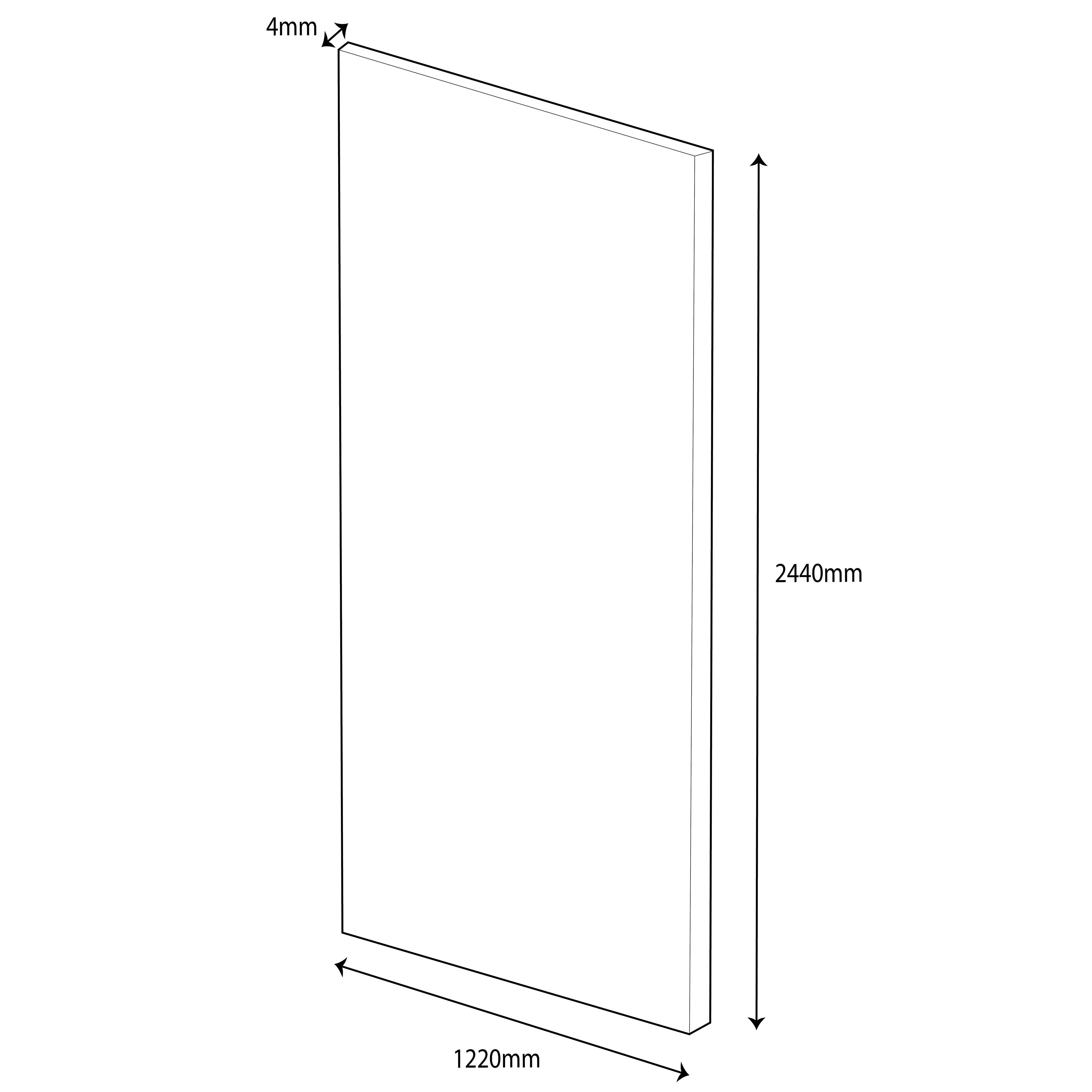Splashwall Alloy Gloss Glacier white & Neptune blue Double-sided Aluminium Bathroom & wet room Decorative panel (H)2400mm (W)1200mm
