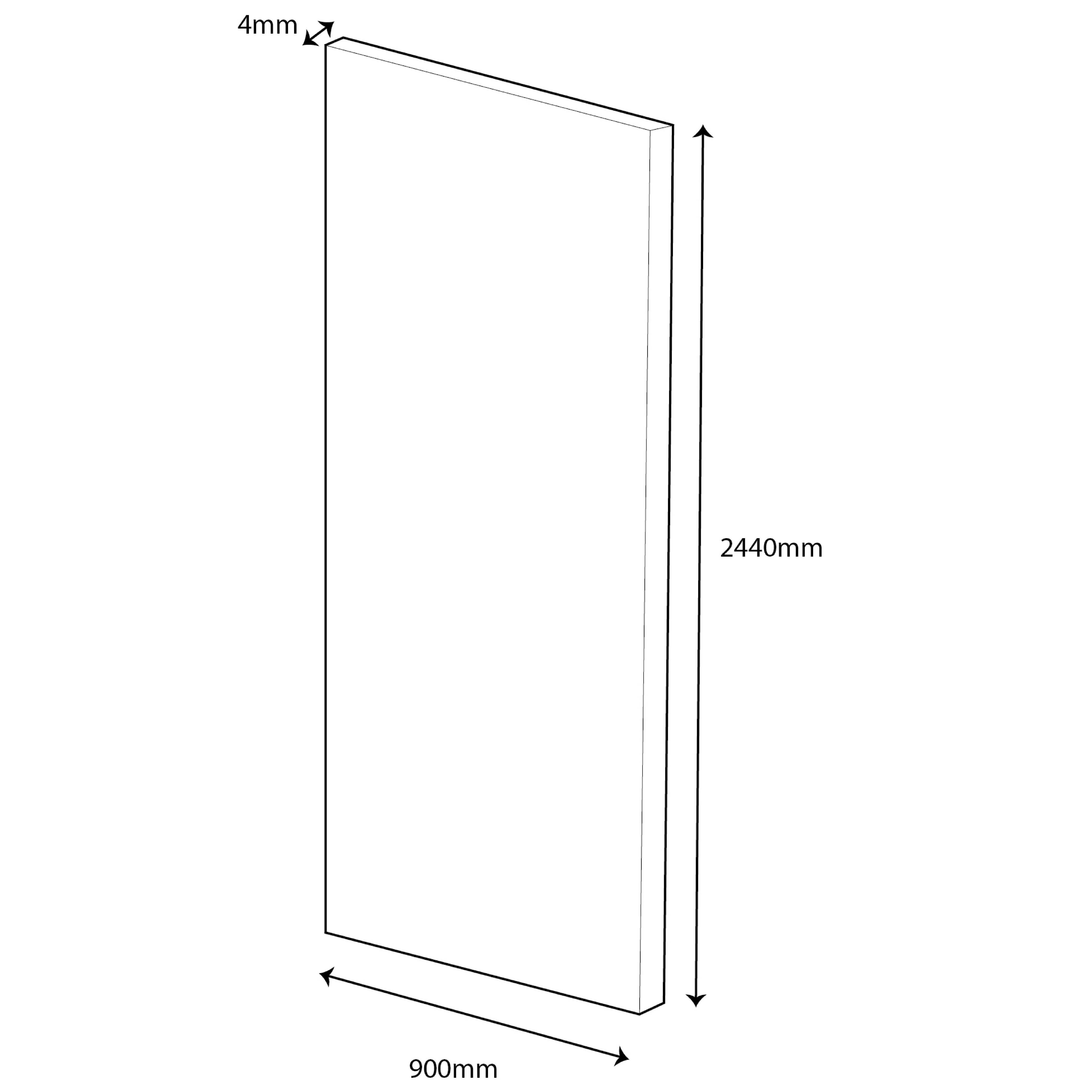 Splashwall Alloy Gloss Glacier white & Neptune blue Double-sided Aluminium Bathroom & wet room Decorative panel (H)2400mm (W)900mm