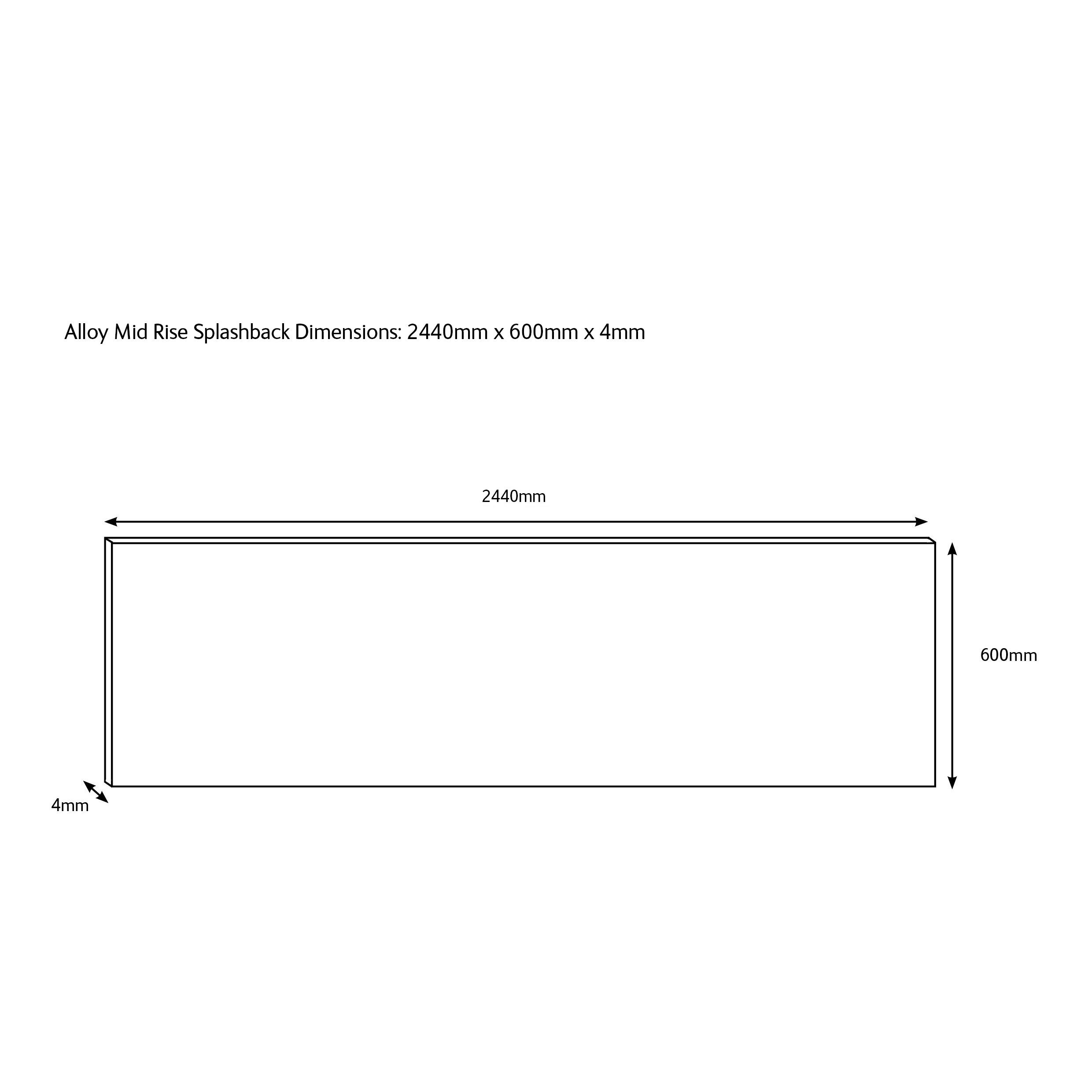 Splashwall Alloy Grey Herringbone Aluminium Splashback, (H)600mm (W)2440mm (T)4mm