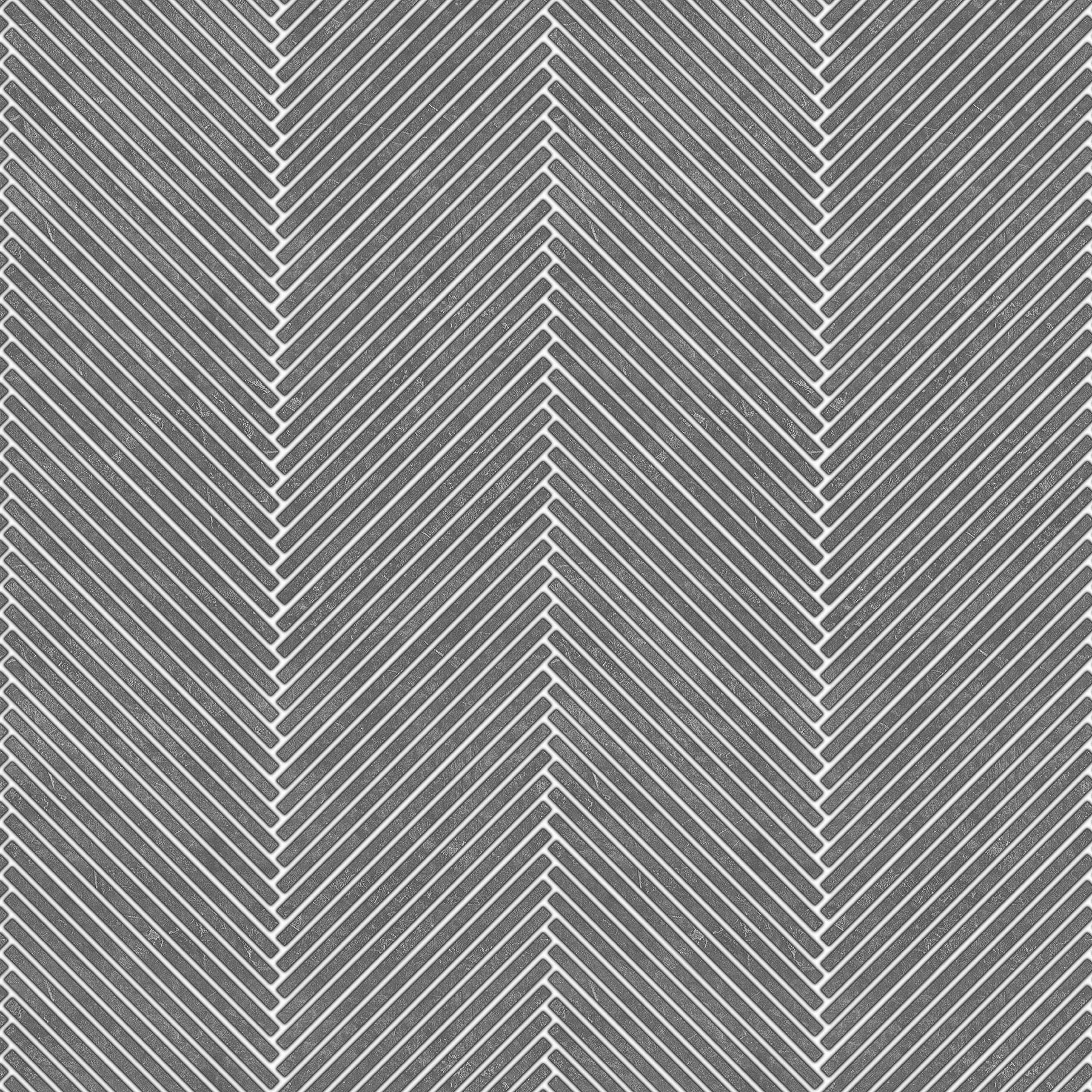 Splashwall Alloy Grey Herringbone Aluminium Splashback, (H)800mm (W)900mm (T)4mm