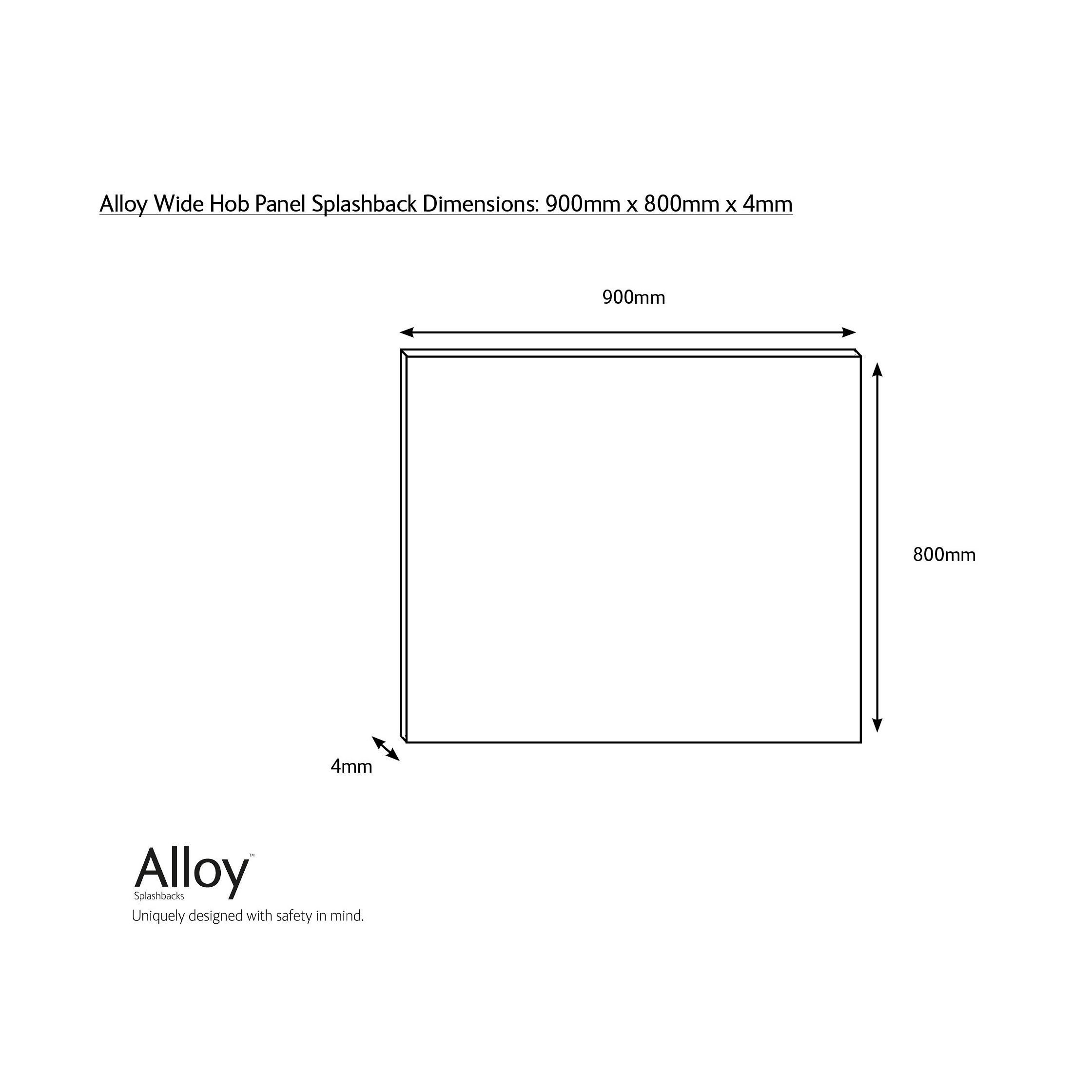 Splashwall Alloy Grey Herringbone Aluminium Splashback, (H)800mm (W)900mm (T)4mm
