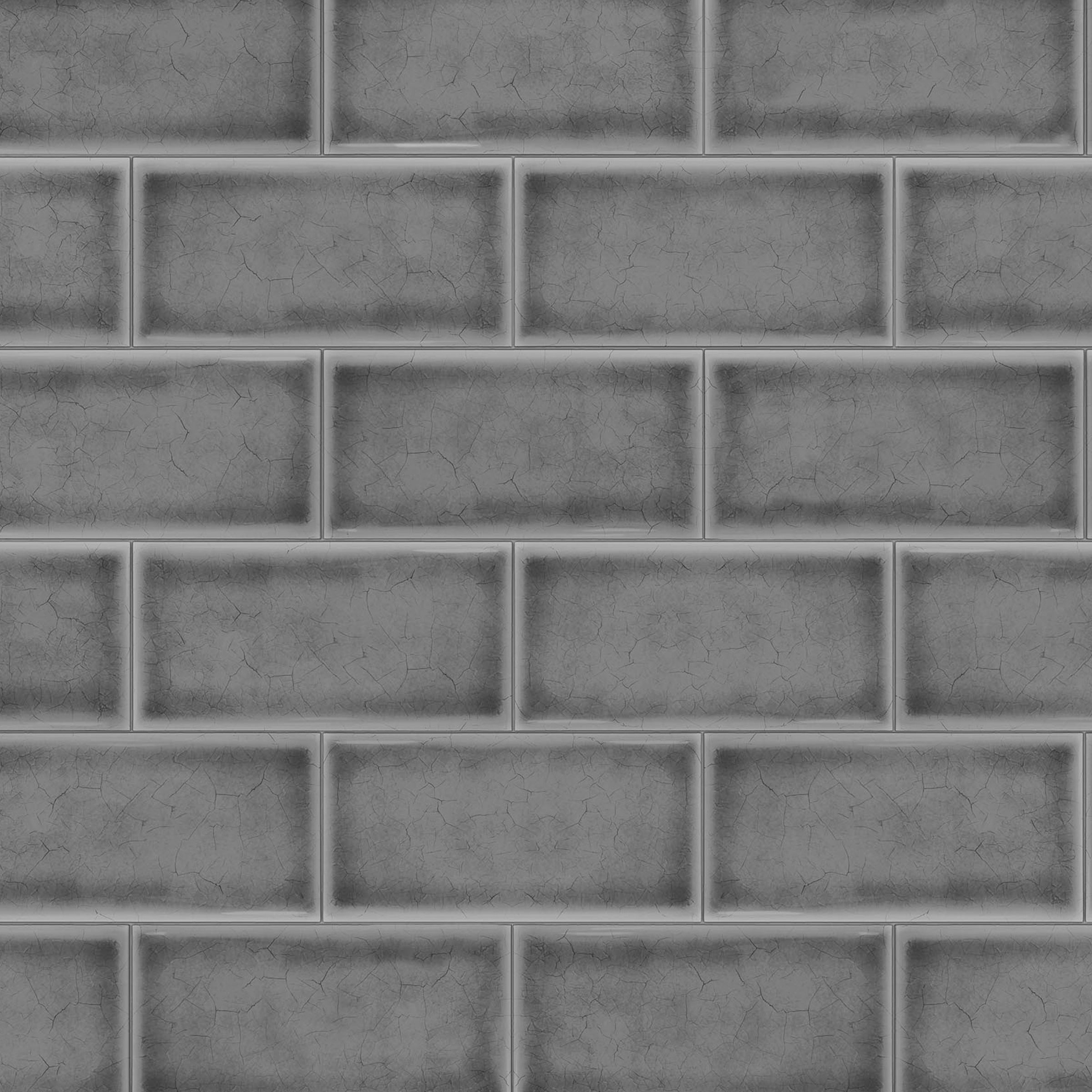 Splashwall Alloy Grey Subway pattern Aluminium Splashback, (H)750mm (W)2440mm (T)4mm
