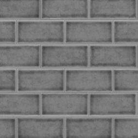 Splashwall Alloy Grey Subway pattern Aluminium Splashback, (H)750mm (W)2440mm (T)4mm