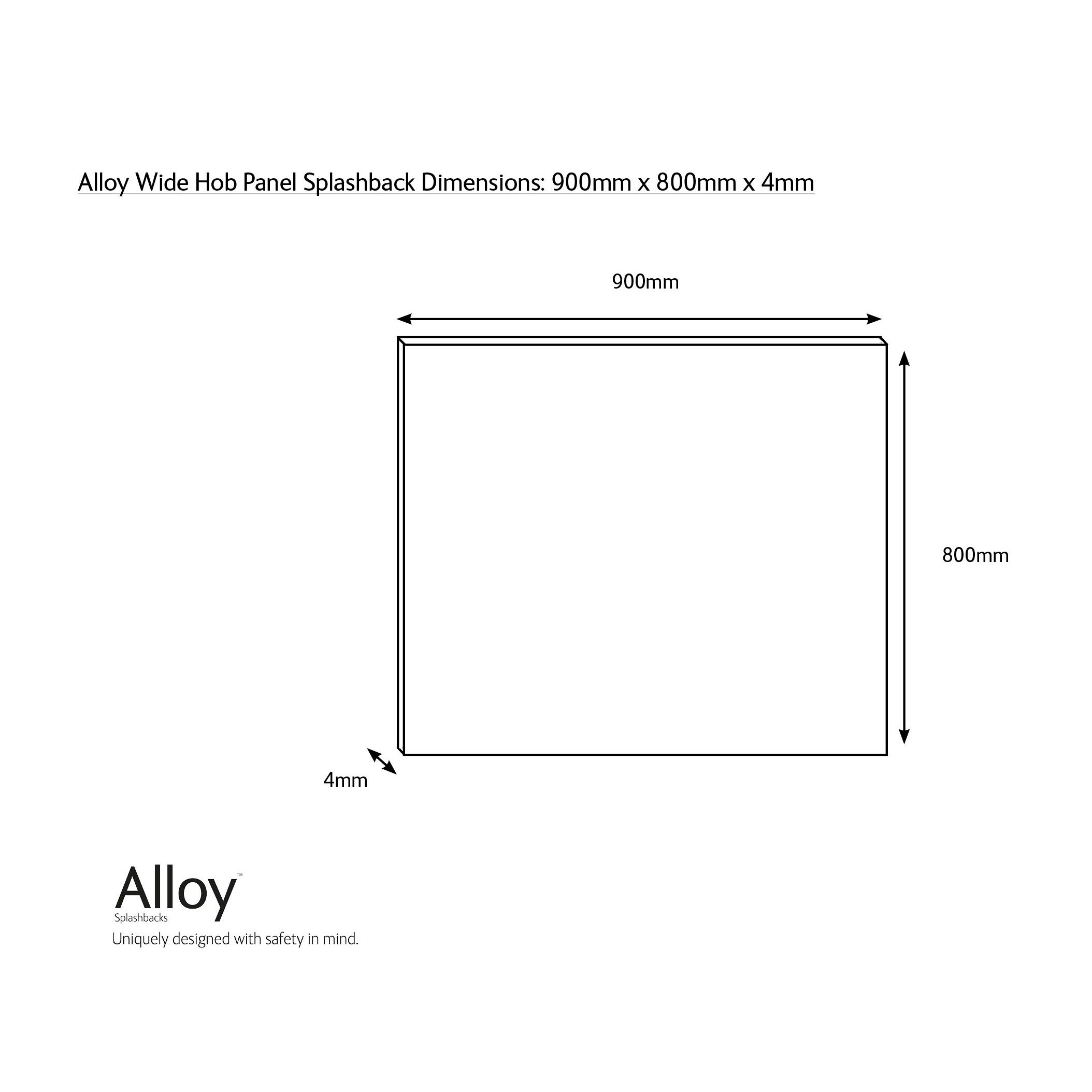 Splashwall Alloy Grey Subway pattern Aluminium Splashback, (H)800mm (W)900mm (T)4mm