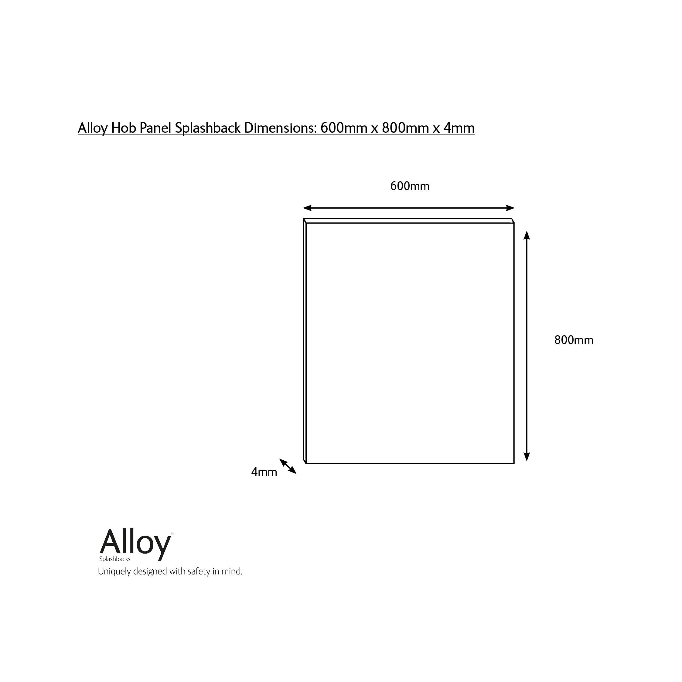 Splashwall Alloy Grey Whitewash Herringbone Aluminium Splashback, (H)800mm (W)600mm (T)4mm