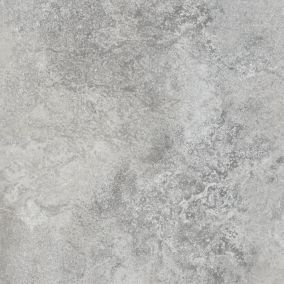 Splashwall Alloy Matt Grey Caldeira Stone effect Laminate Adhesive Bathroom Splashback (H)25cm (W)60cm