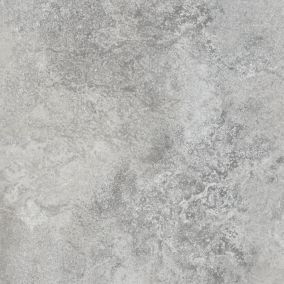 Splashwall Alloy Matt Grey Caldeira Stone effect Laminate Adhesive Bathroom Splashback (H)25cm (W)80cm