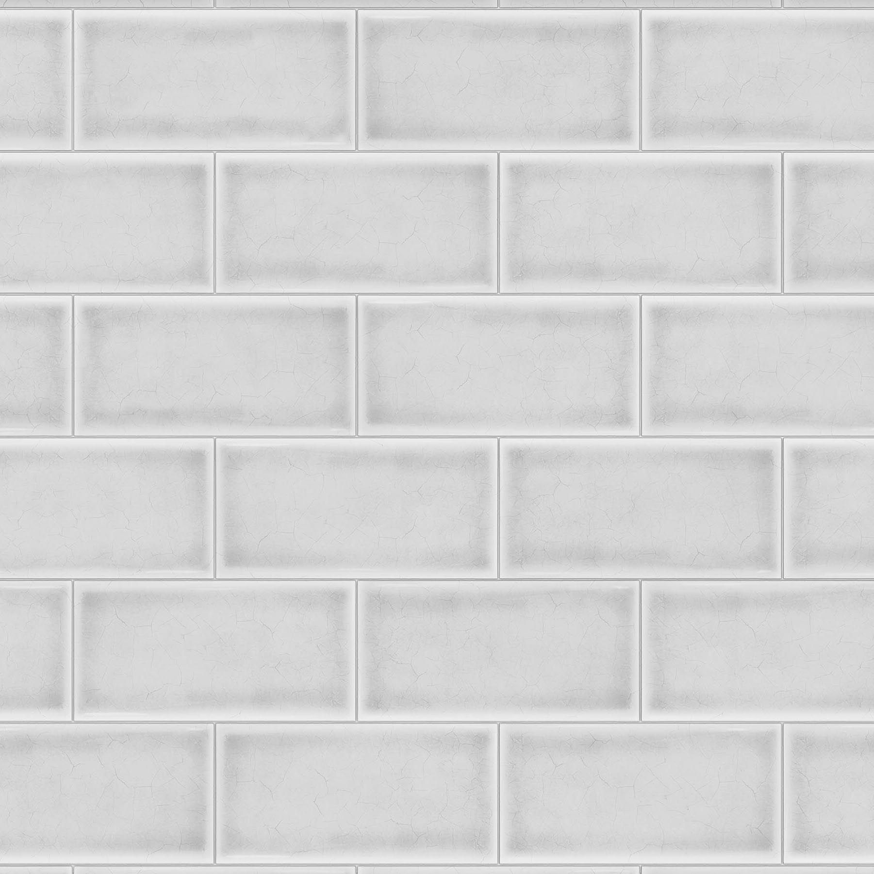 Splashwall Alloy White Cracked tile Aluminium Splashback, (H)800mm (W)900mm (T)4mm