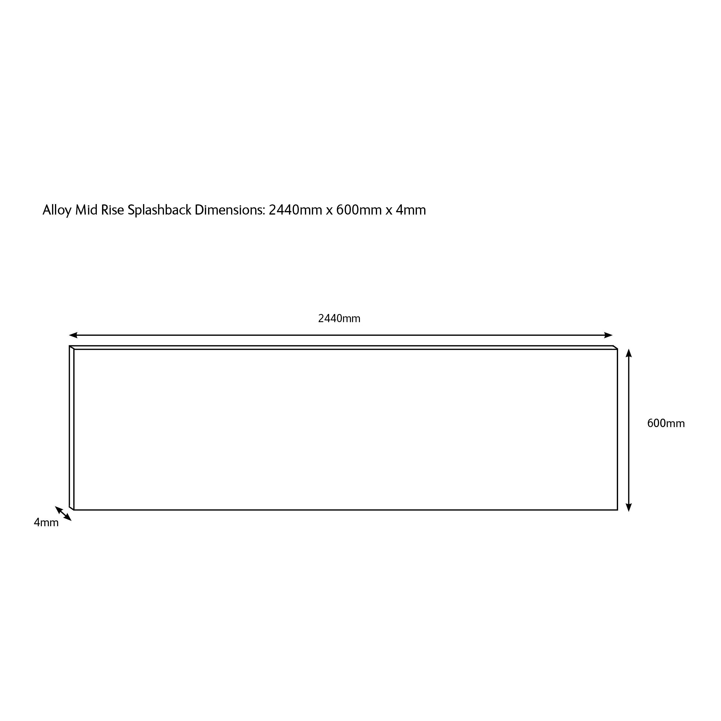 Splashwall Alloy White Diamond tile Geometric Aluminium Splashback, (H)600mm (W)2440mm (T)4mm
