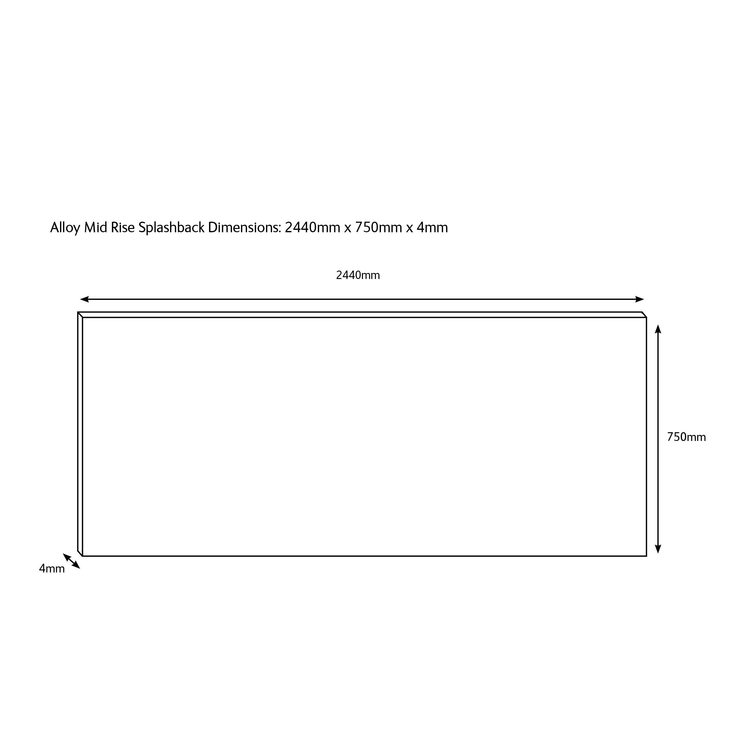 Splashwall Alloy White Diamond tile Geometric Aluminium Splashback, (H)750mm (W)2440mm (T)4mm