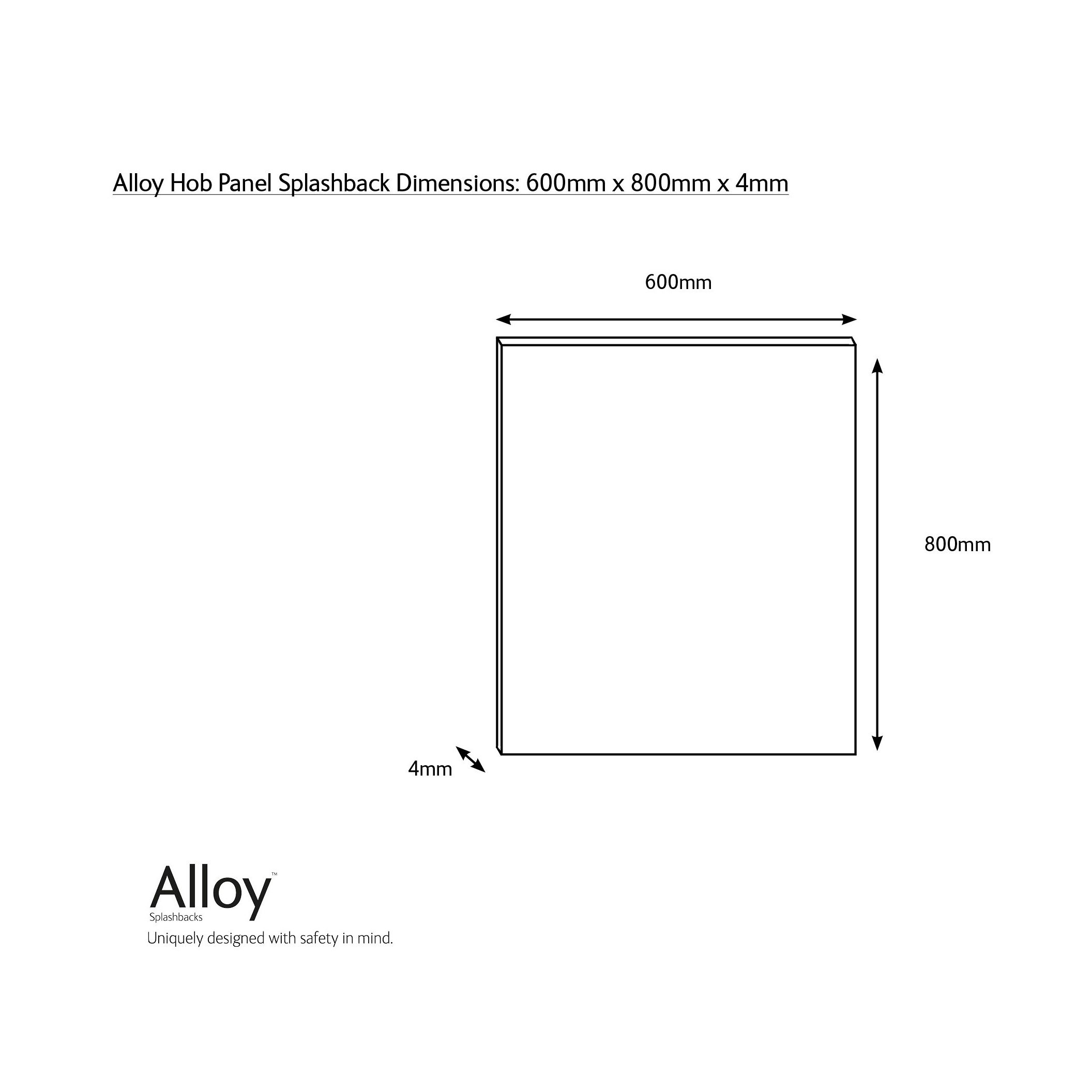 Splashwall Alloy White Diamond tile Geometric Aluminium Splashback, (H)800mm (W)600mm (T)4mm