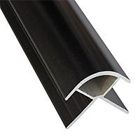 Splashwall Black Panel external corner joint, (L)2420mm