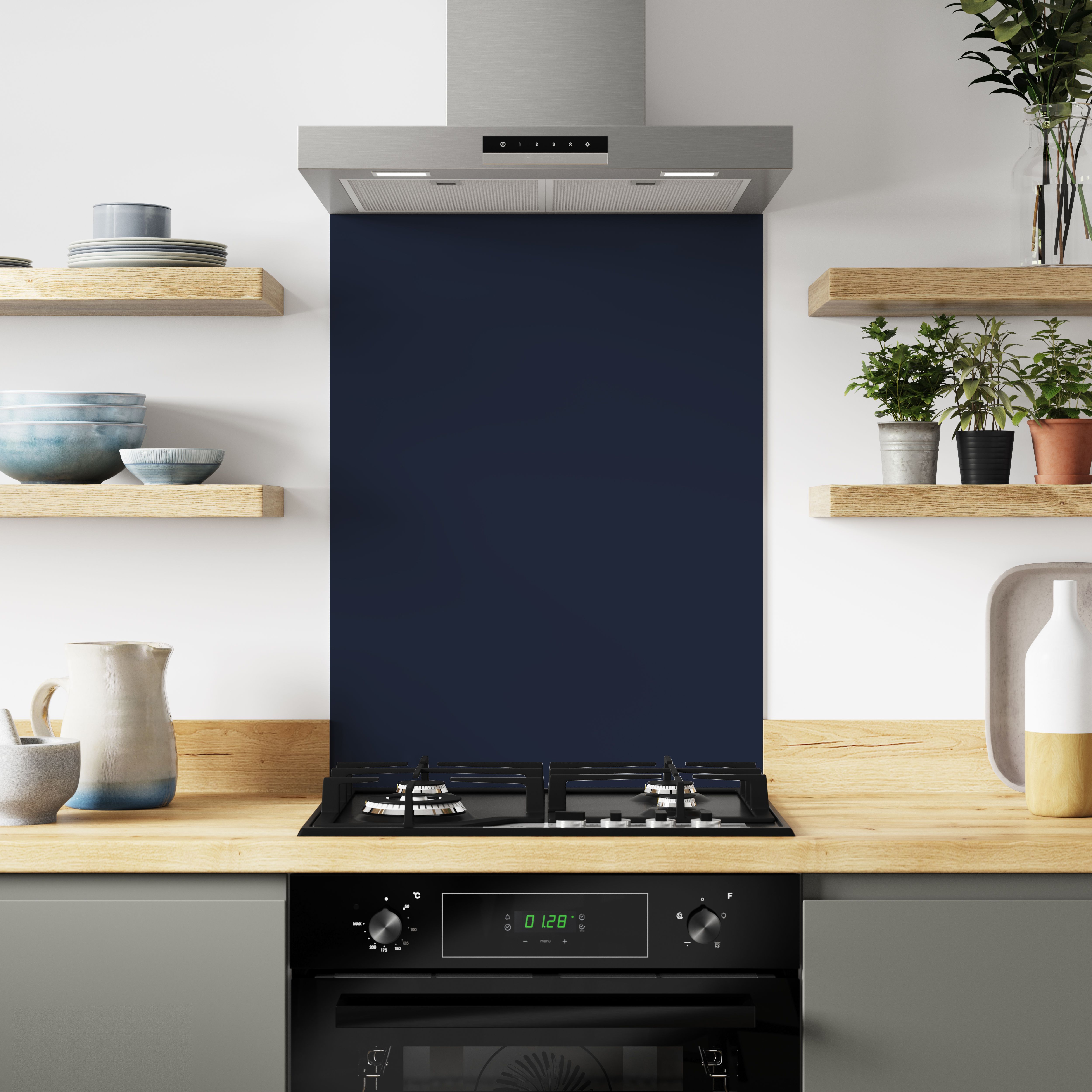 Splashwall Blue & Pink Aluminium Splashback, (H)800mm (W)600mm (T)4mm