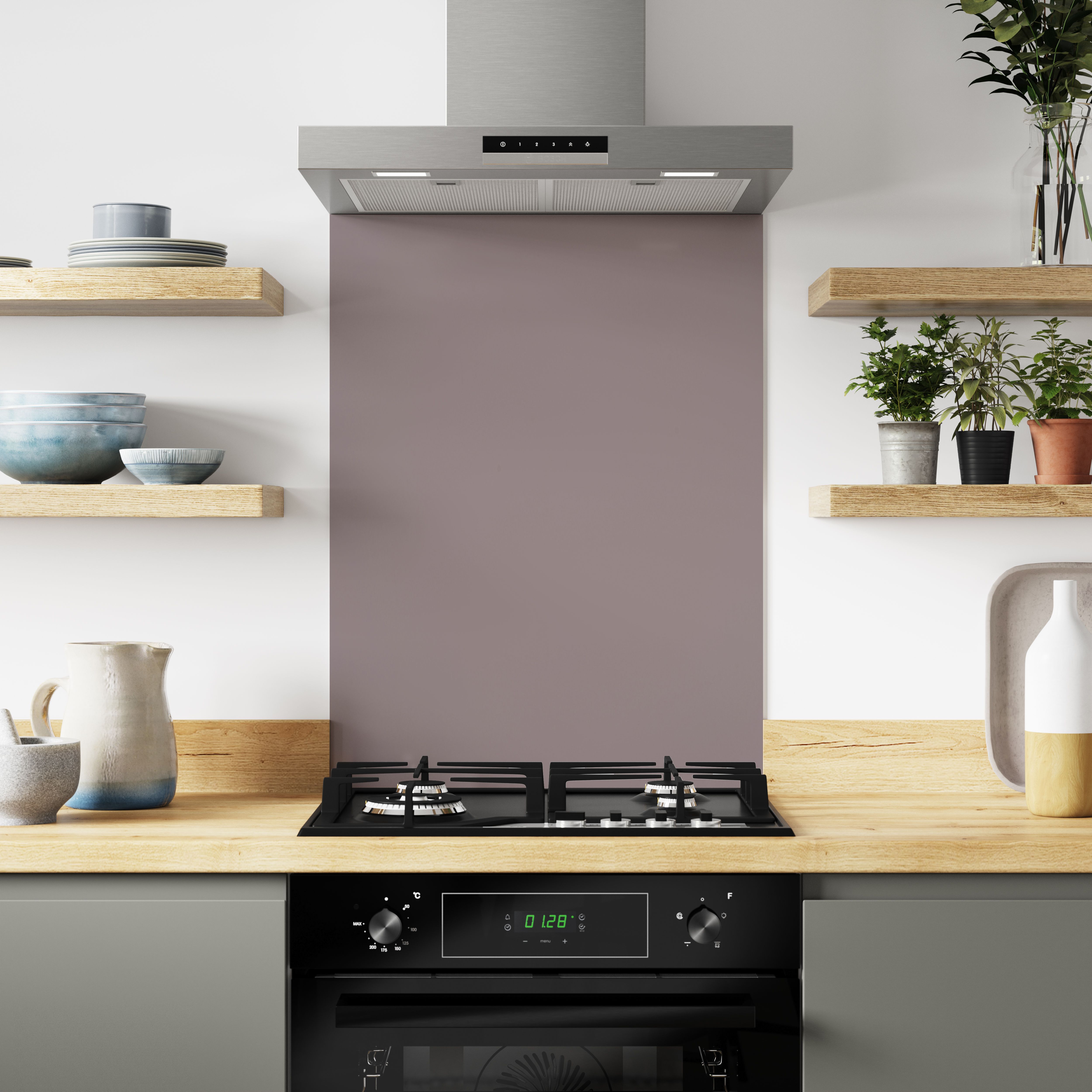 Splashwall Blue & Pink Aluminium Splashback, (H)800mm (W)600mm (T)4mm