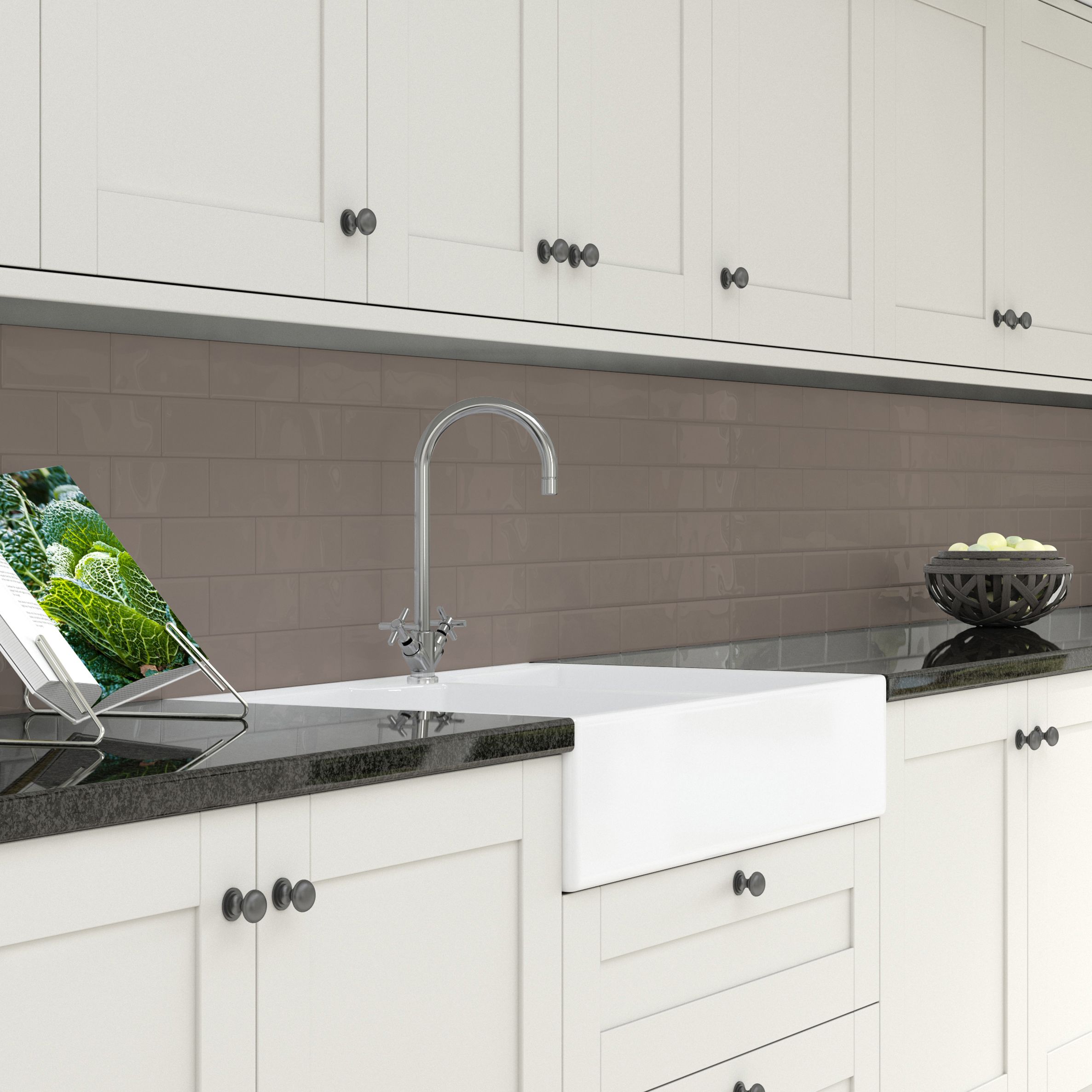 Splashwall Coffee Melamine top surface of HPL Splashback, (H)600mm (W)2440mm (T)3mm