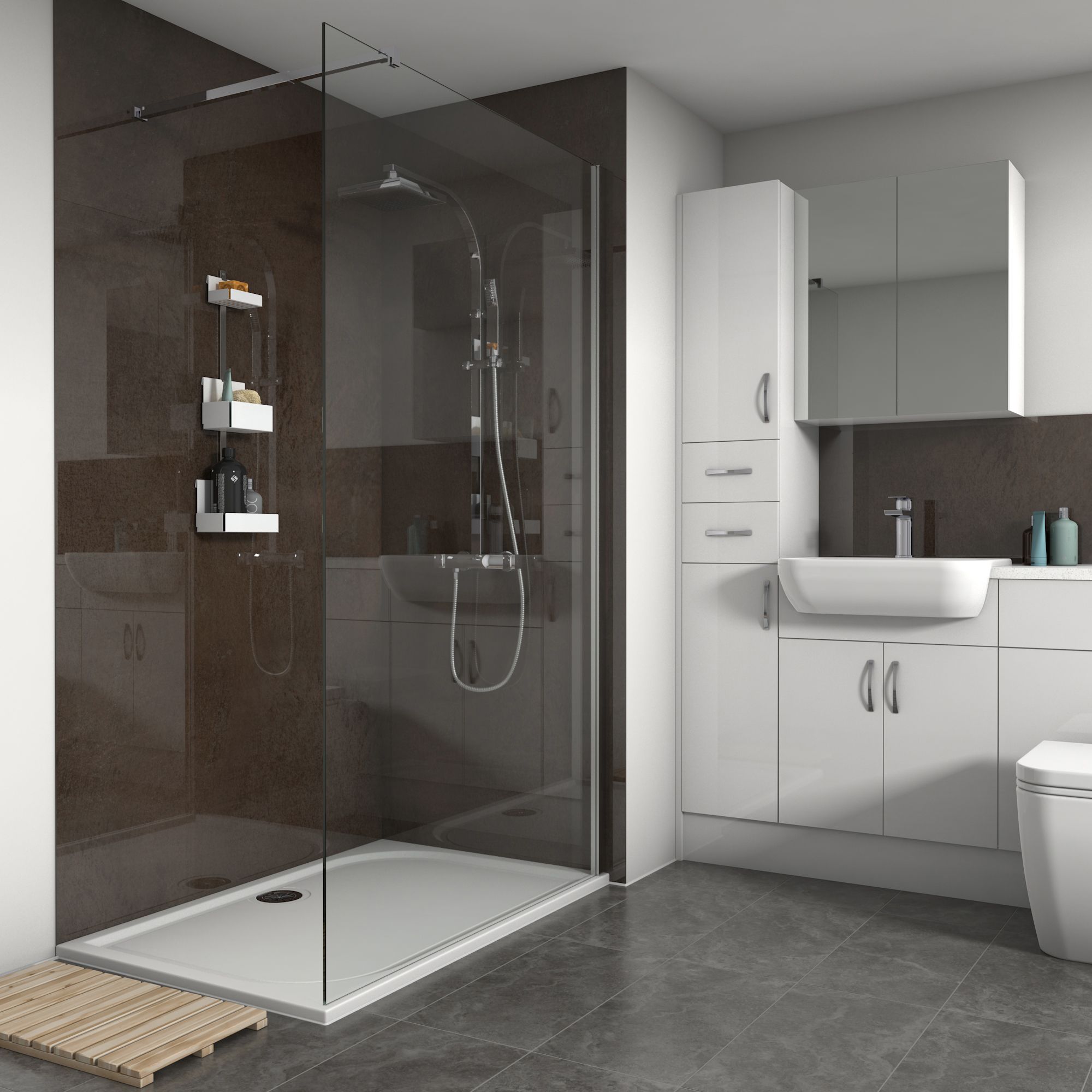 Splashwall Copper sky 2 sided Shower Panel kit (W)1200mm (T)11mm