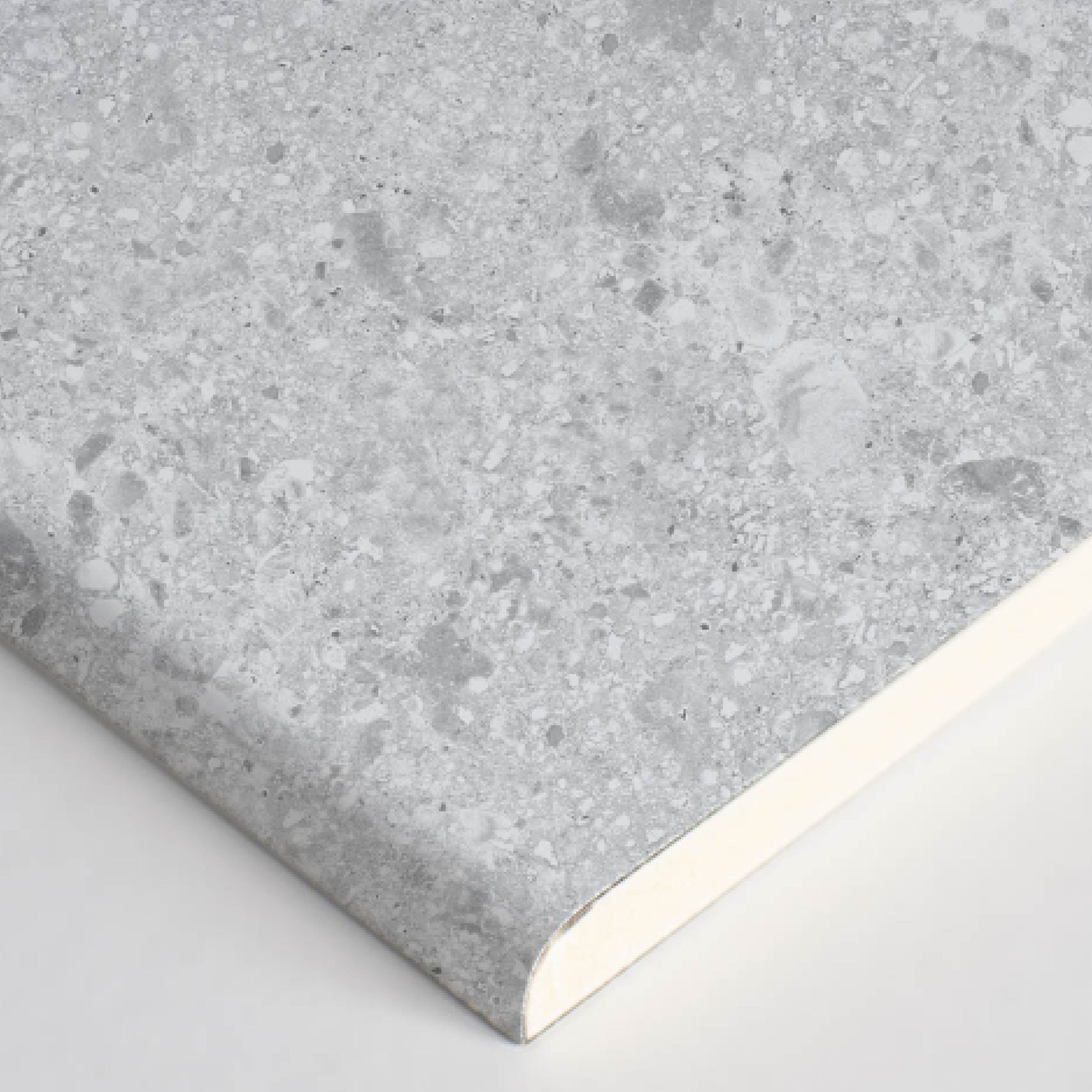 Splashwall Elite 3 panel Composite Bathroom & wet room Decorative panel kit (L)2420mm (W)1200mm - Light Grey Terrazzo Stone effect