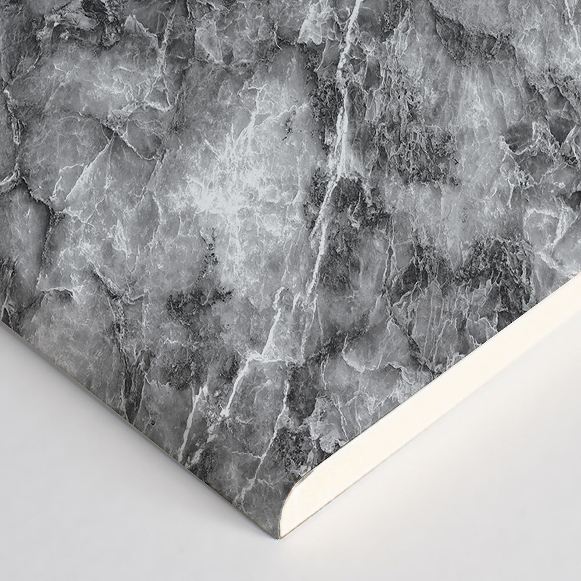 Splashwall Elite 3 panel Composite Bathroom & wet room Decorative panel kit (L)2420mm (W)1200mm - Onyx Grigio Marble effect