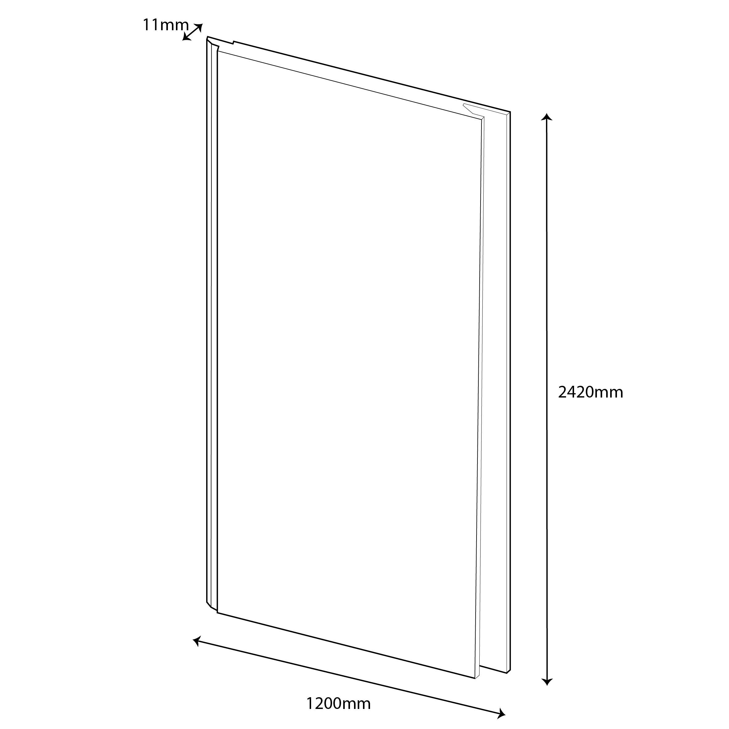 Splashwall Elite Composite Tongue & groove Bathroom & wet room Decorative panel (H)2420mm (W)1200mm - Gloss Onyx Grigio Marble effect