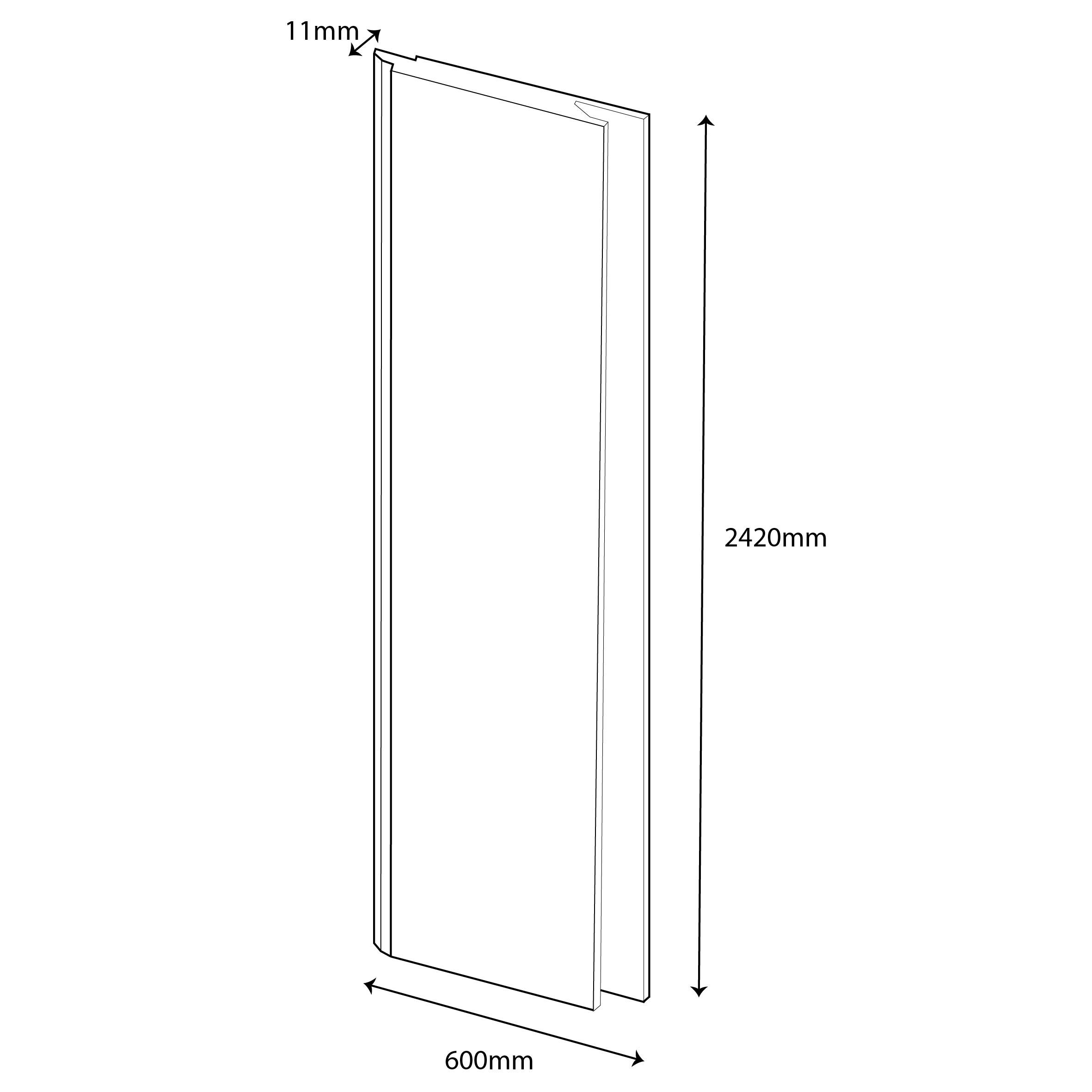 Splashwall Elite Composite Tongue & groove Bathroom & wet room Decorative panel (H)2420mm (W)600mm - Gloss Onyx Grigio Marble effect