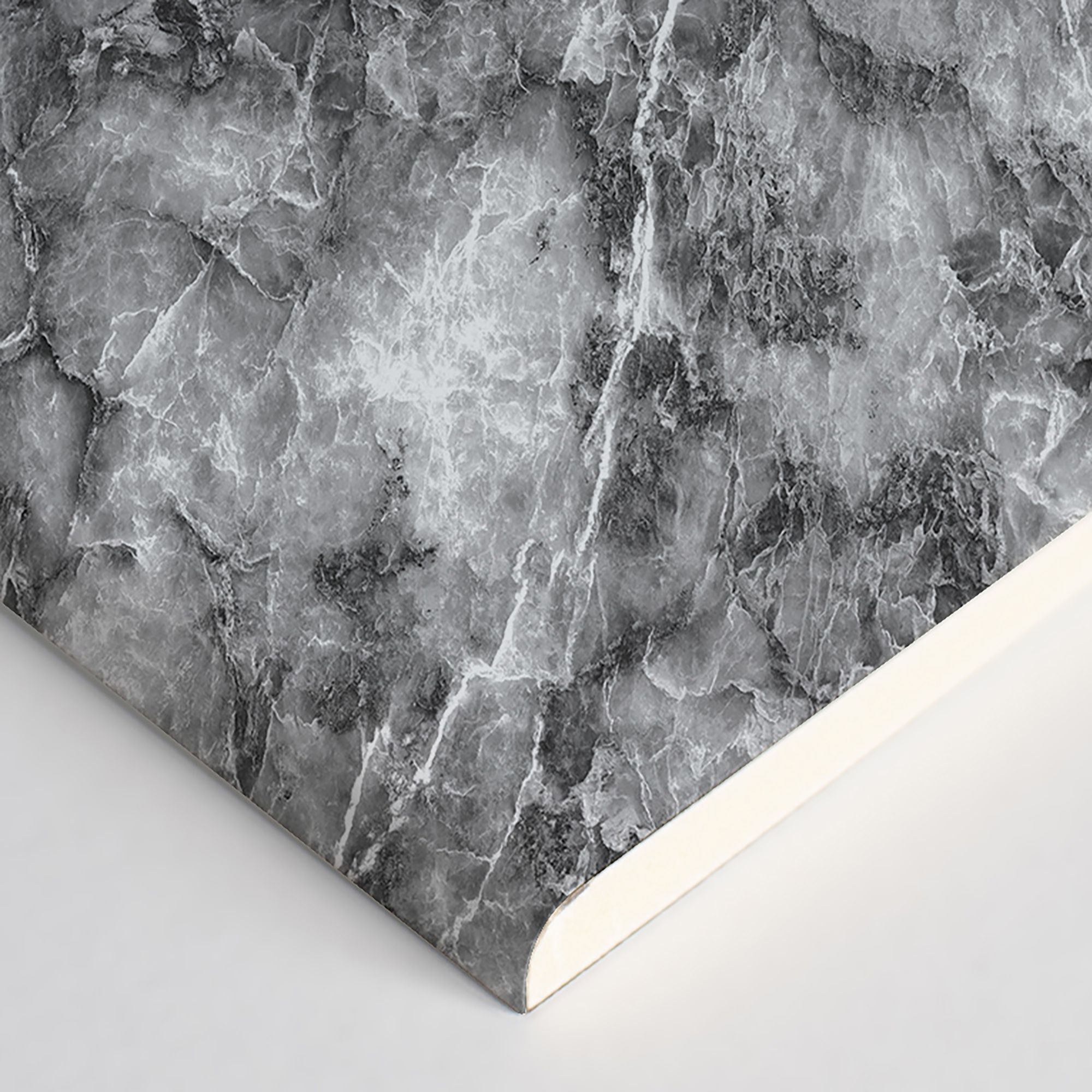 Splashwall Elite Composite Tongue & groove Bathroom & wet room Decorative panel (H)2420mm (W)600mm - Gloss Onyx Grigio Marble effect