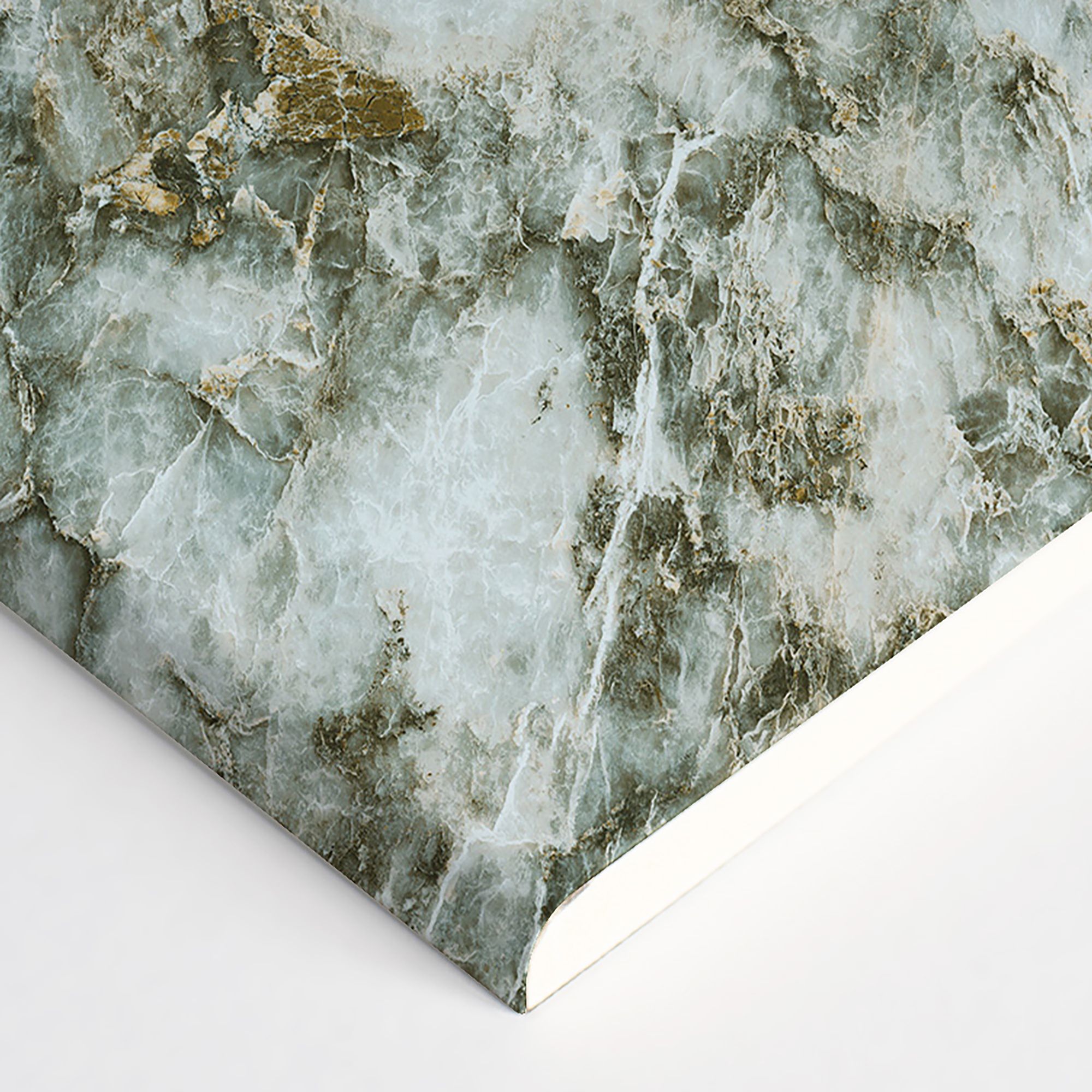 Splashwall Elite Composite Tongue & groove Bathroom & wet room Decorative panel (H)2420mm (W)600mm - Gloss Onyx Verde Marble effect