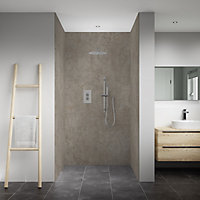 Splashwall Elite Gloss Vena stone 3 sided Shower Wall panel kit (L)2420mm (W)1200mm (T)11mm