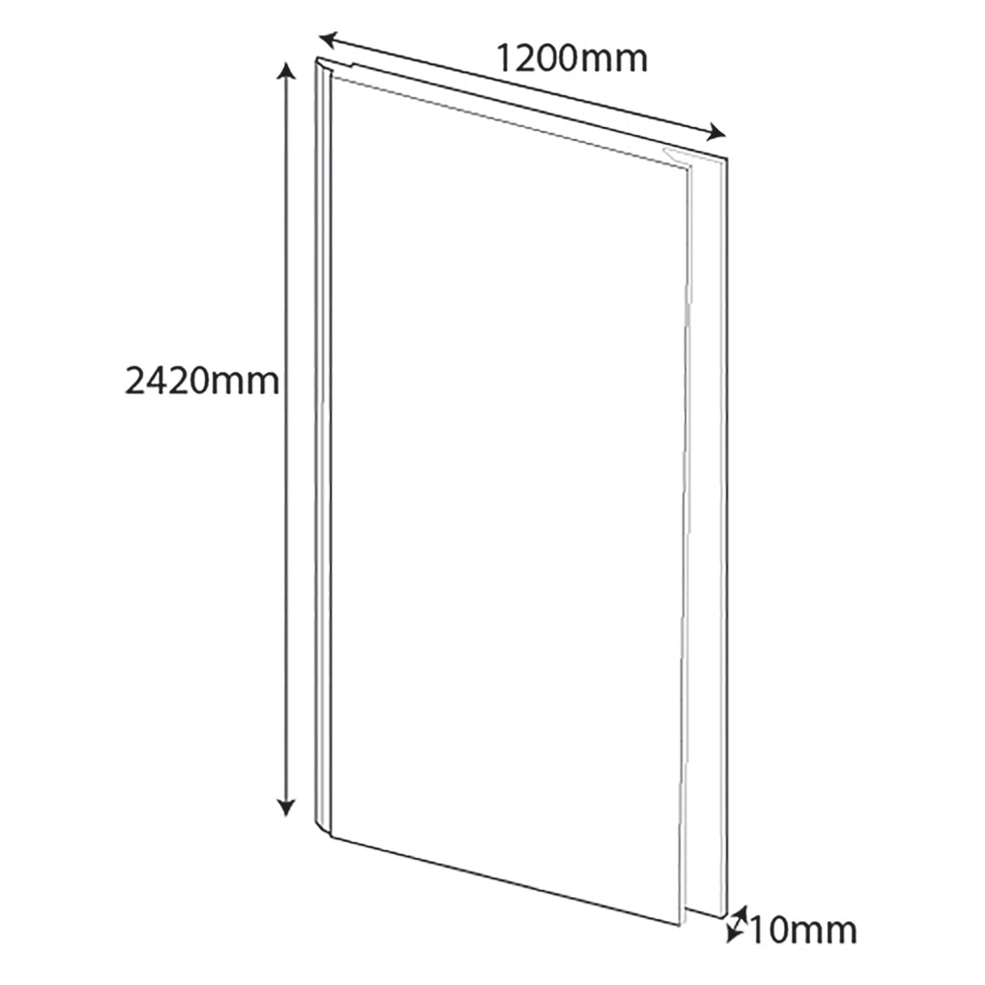 Splashwall Elite Matt Grey Silver effect Fixed Tongue & groove Shower wall panel (H)242cm (W)120cm (T)1cm