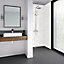 Splashwall Elite Matt Nero port bianco Post-formed 2 sided Shower Wall panel kit (L)2420mm (W)1200mm (T)11mm