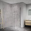 Splashwall Elite Matt Stone grey Tile effect Fixed Tongue & groove Shower wall panel (H)242cm (W)60cm (T)1cm