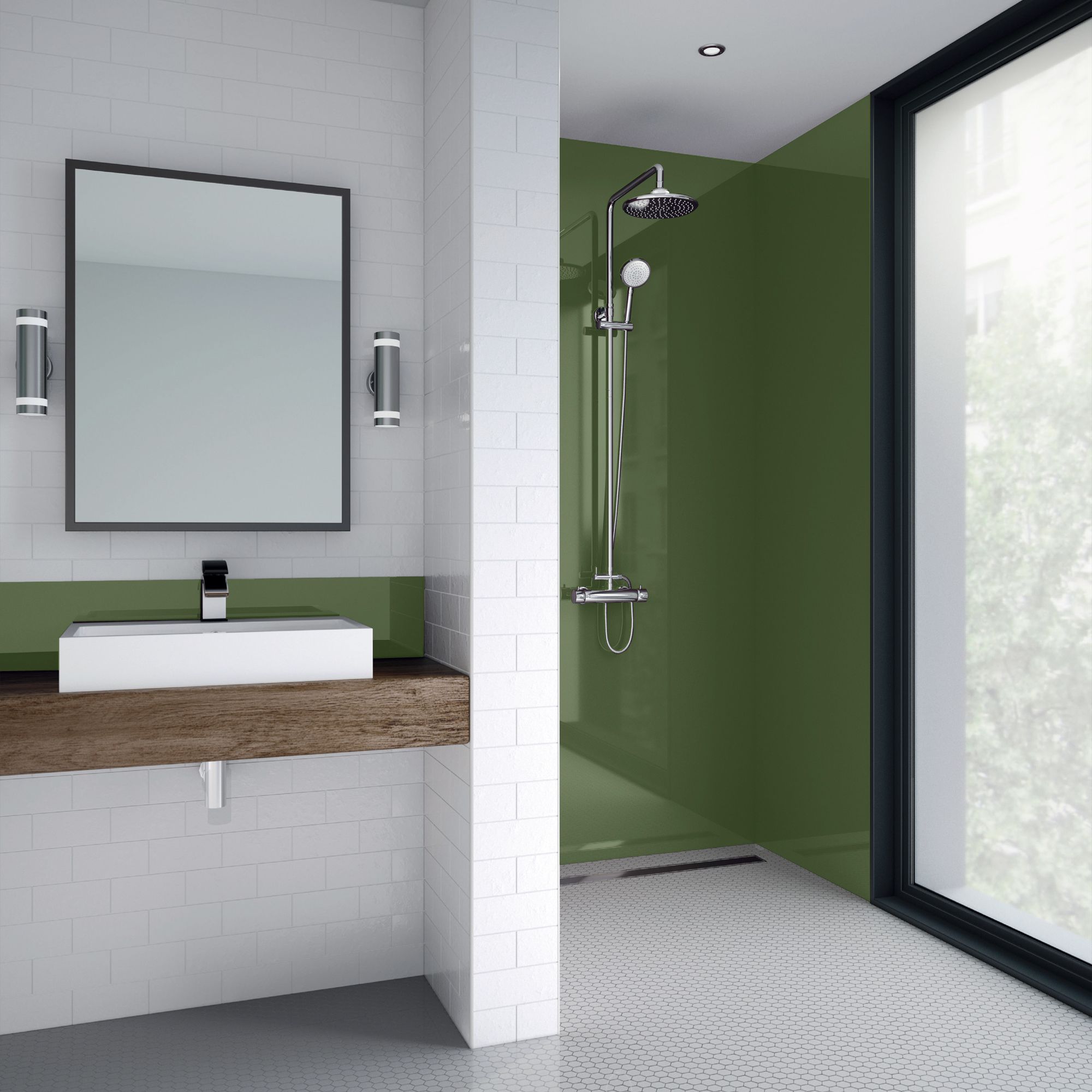 Splashwall Gloss Forest Acrylic Panel (W)60cm x (H)244cm x (D)4mm