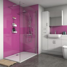 Splashwall Gloss Fuchsia Acrylic Panel (W)60cm x (H)242cm x (D)4mm