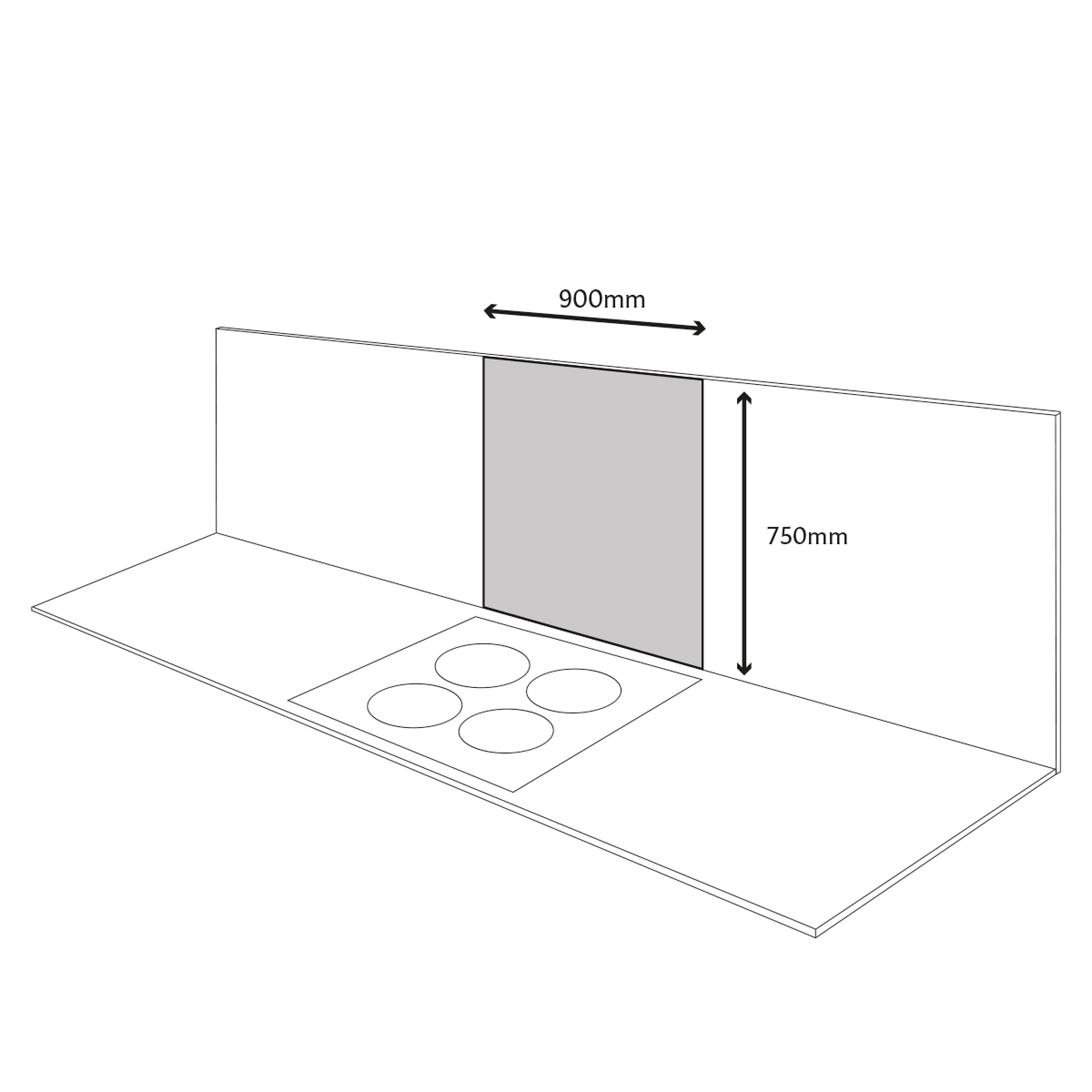 Splashwall Gloss Lime Glass Splashback, (H)750mm (W)900mm (T)6mm