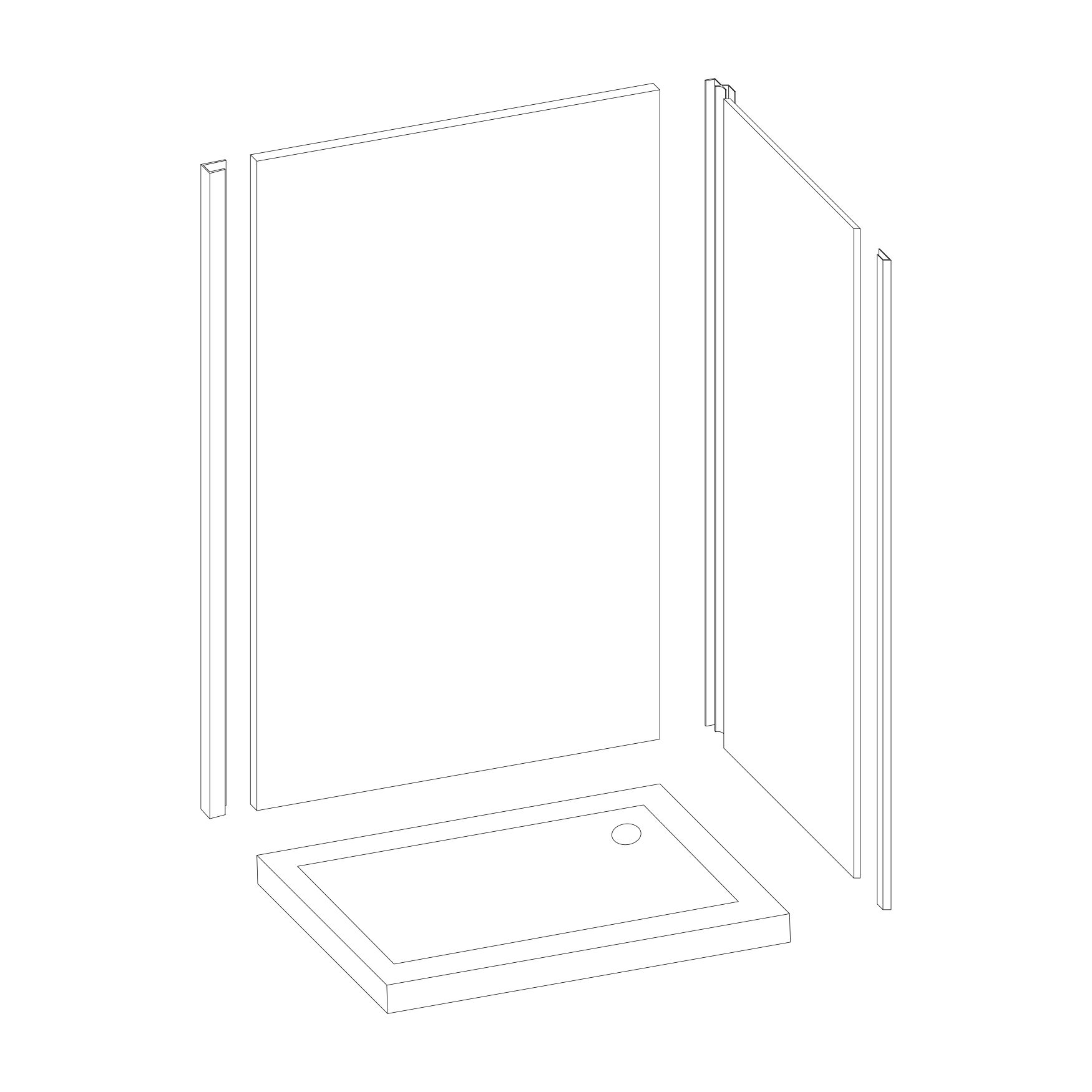 Splashwall Gloss Ocean 2 sided Shower Panel kit (L)1200mm (W)1200mm (T)4mm
