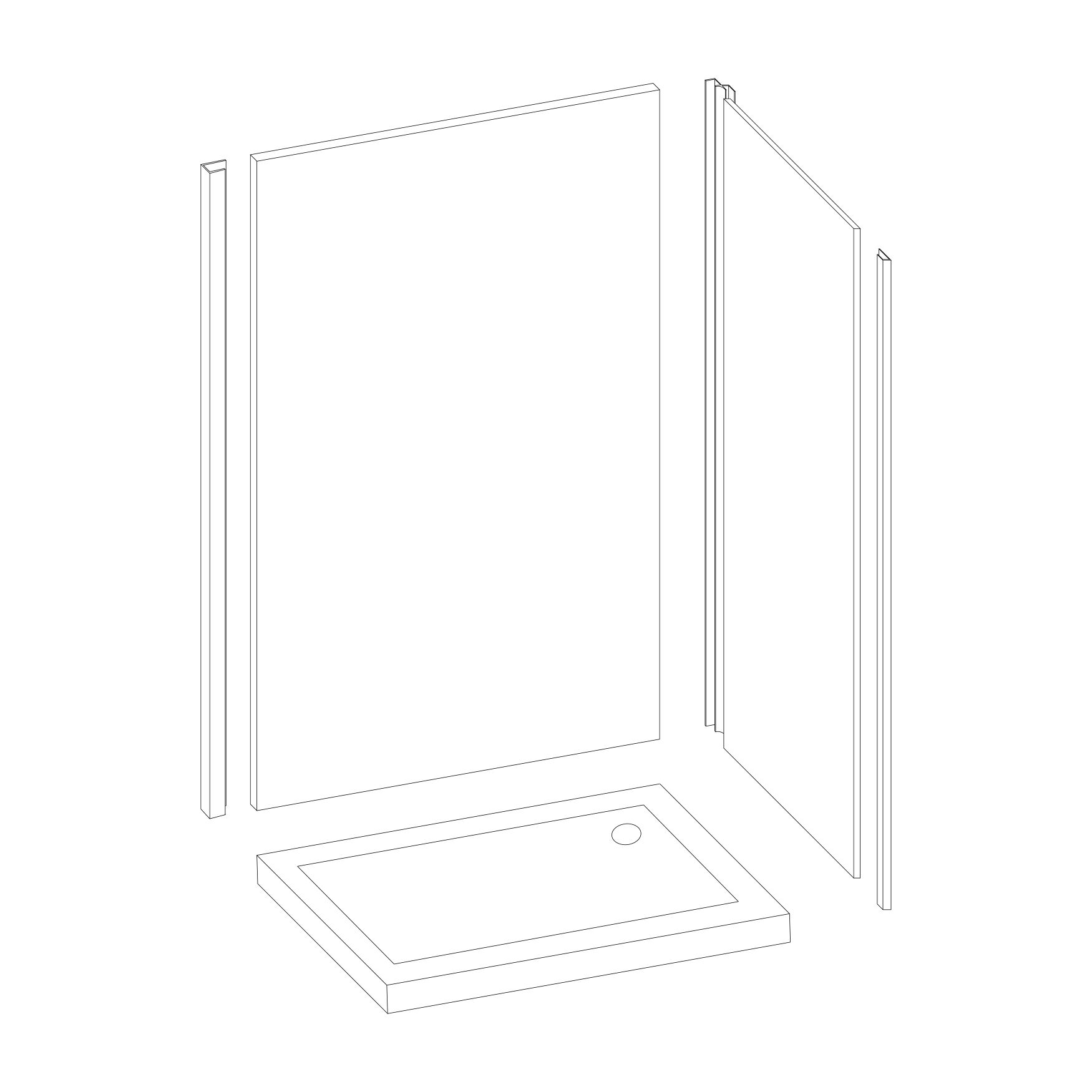 Splashwall Gloss Pale lemon 2 sided Shower Panel kit (L)1200mm (W)1200mm (T)4mm