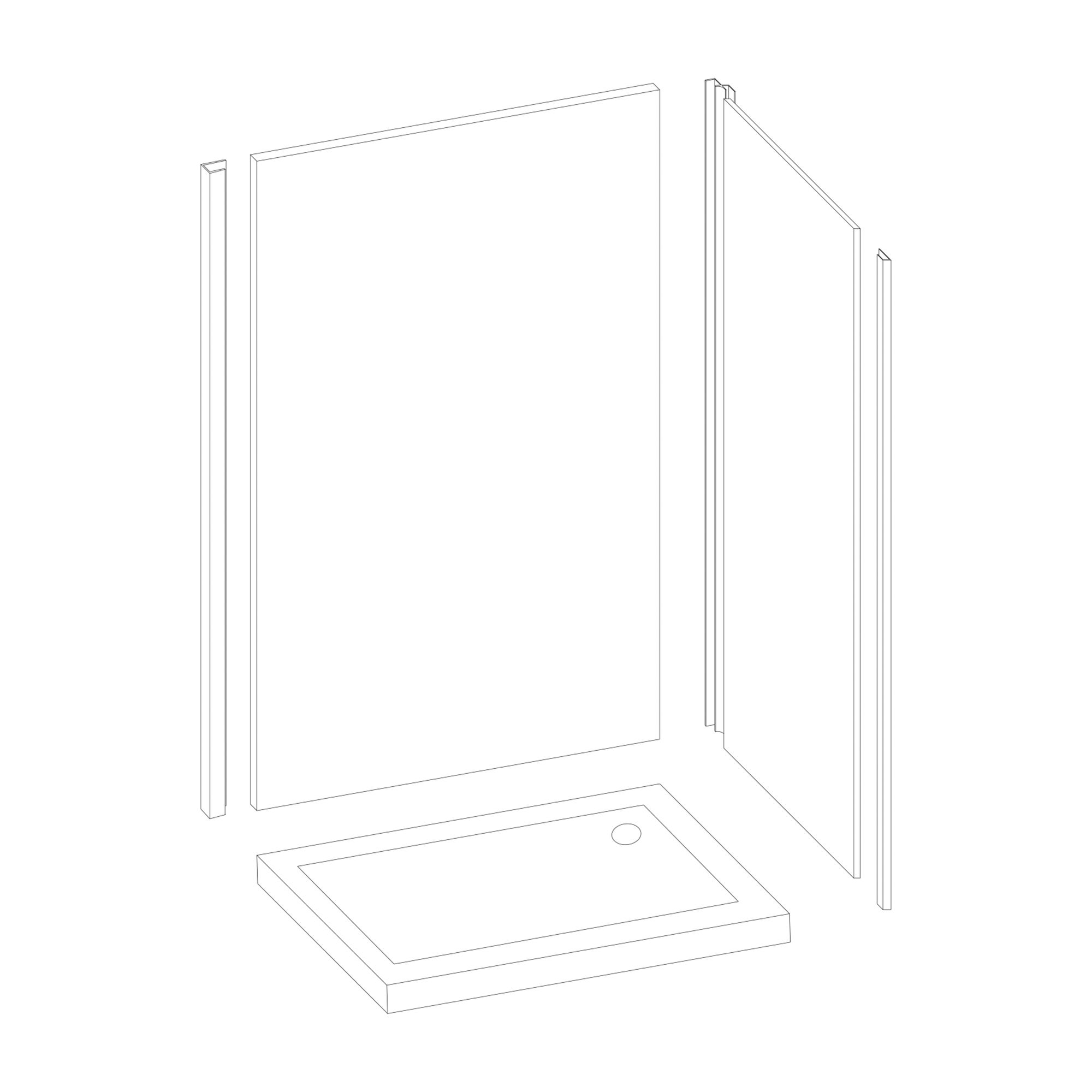 Splashwall Gloss Pale lemon 2 sided Shower Panel kit (L)1200mm (W)1200mm (T)4mm