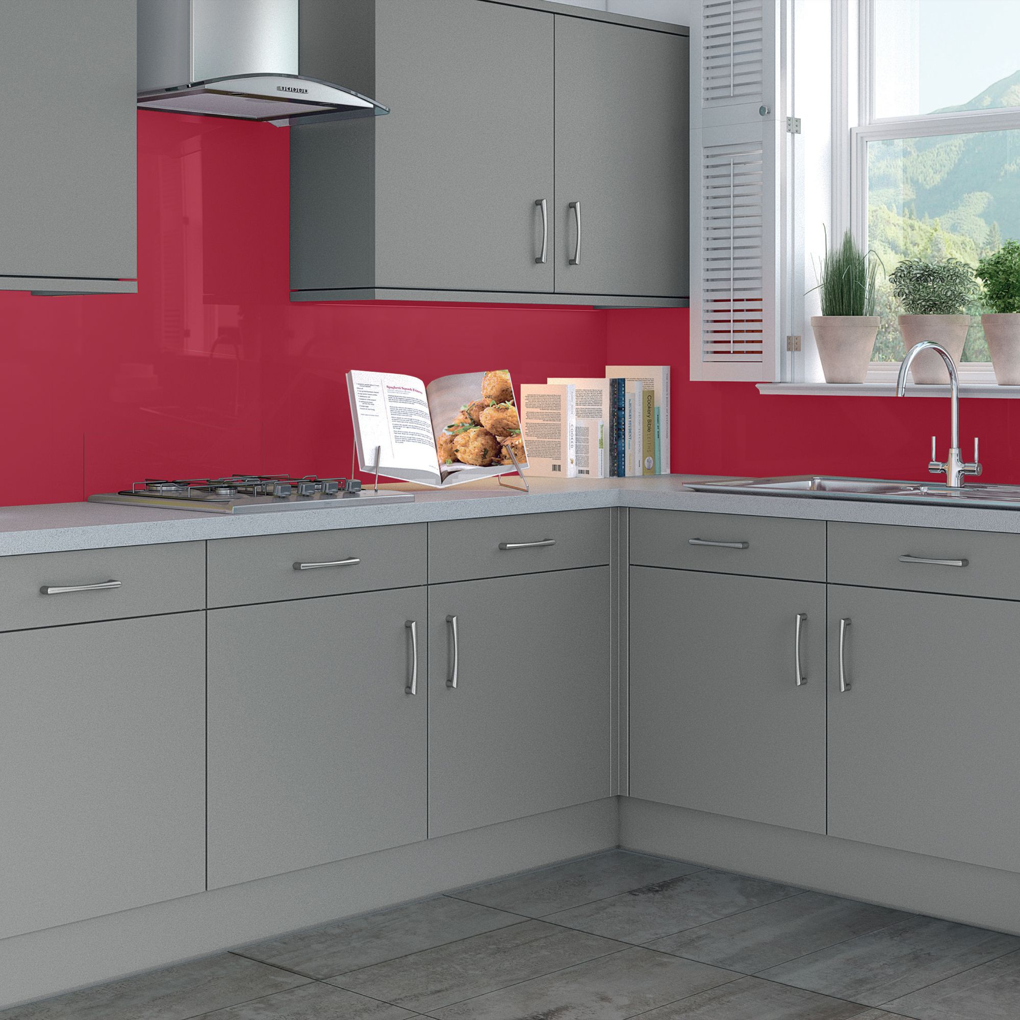 Splashwall Gloss Rose Acrylic Panel (W)60cm x (H)244cm x (D)4mm