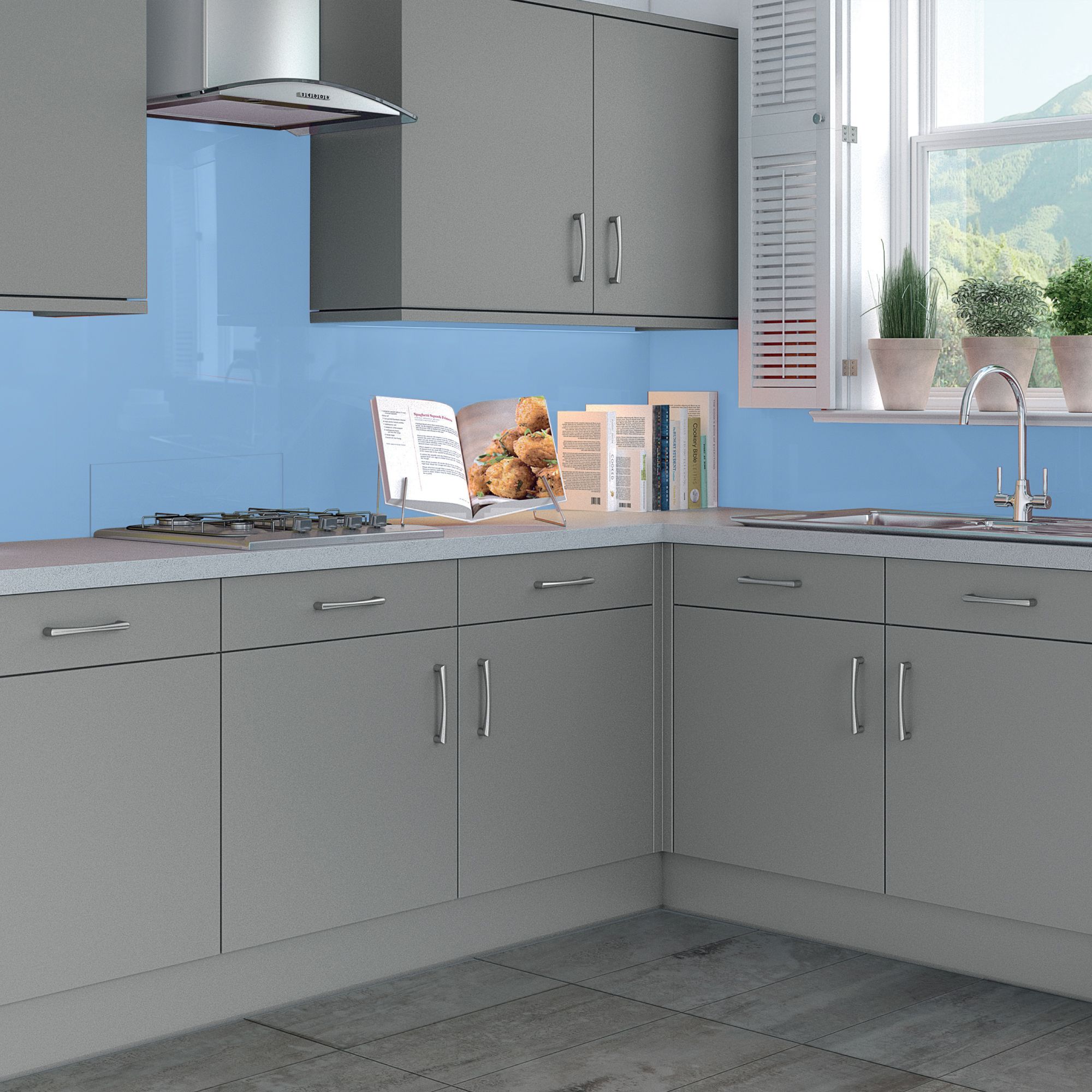 Splashwall Gloss Skye Acrylic Panel (W)60cm x (H)244cm x (D)4mm