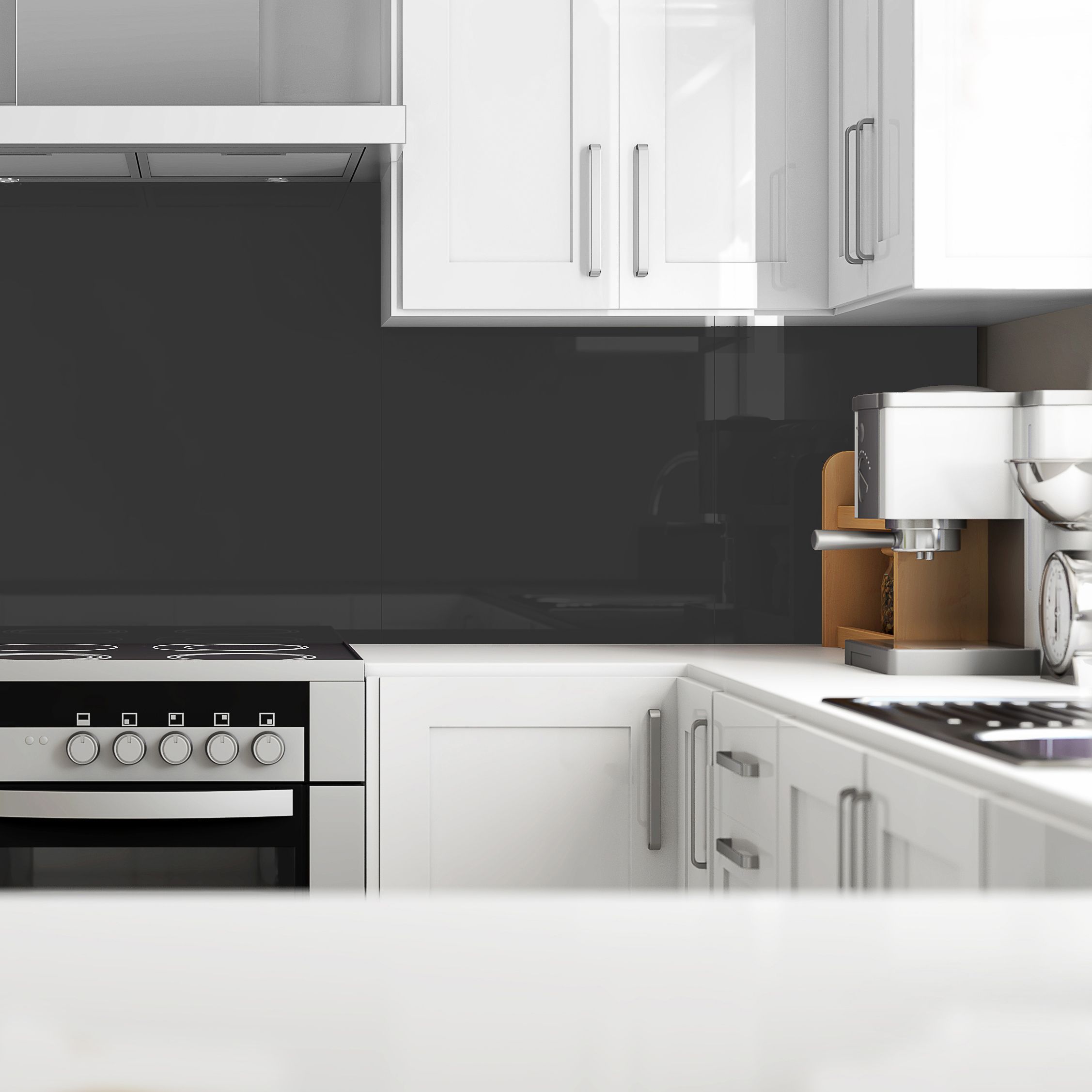 Splashwall Gloss Umbra grey Acrylic Splashback, (H)1220mm (W)2440mm (T)4mm