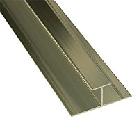 Splashwall Gold effect H-shaped Panel straight joint, (L)2420mm