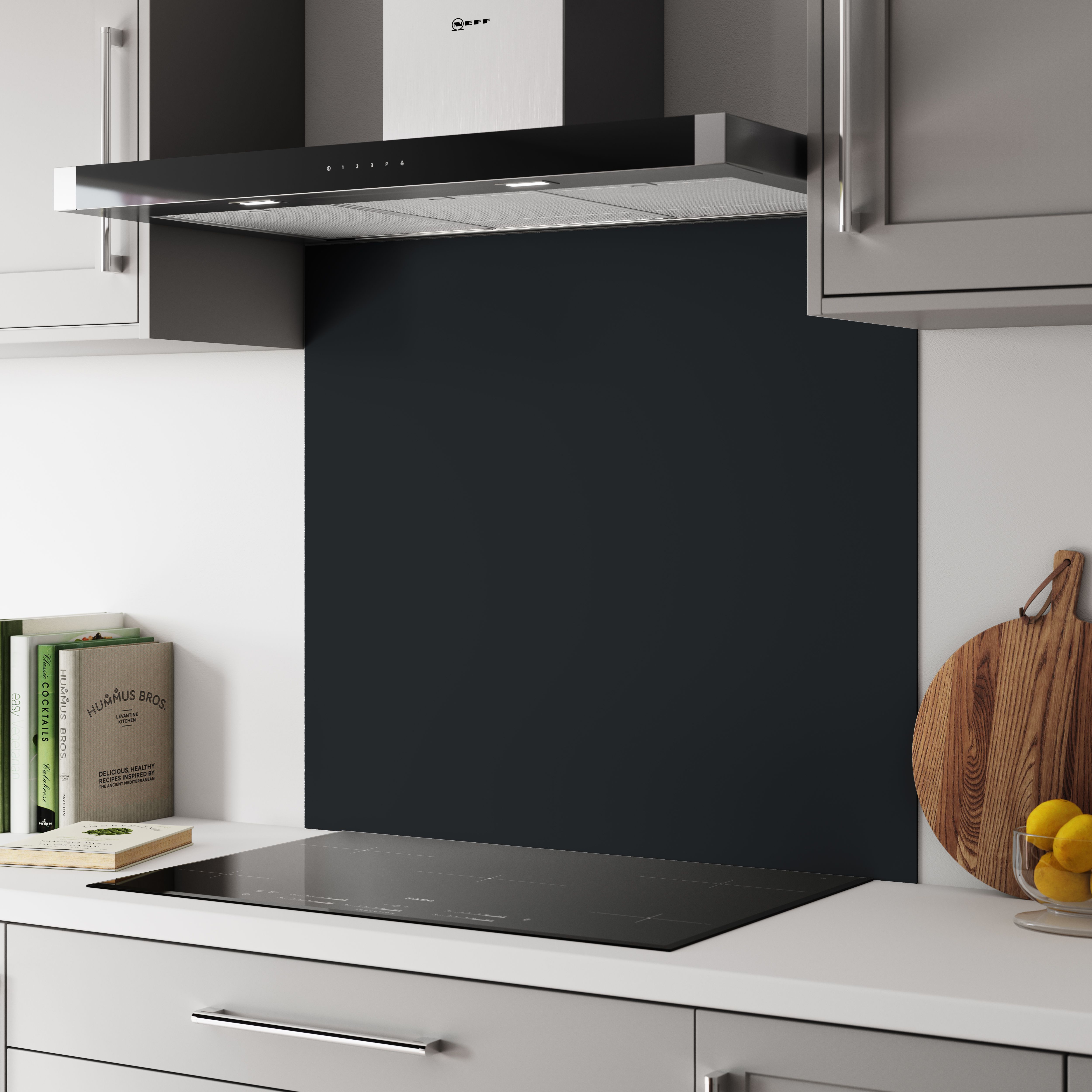 Splashwall Green & Grey Solid Colour Aluminium Splashback, (H)800mm (W)900mm (T)4mm