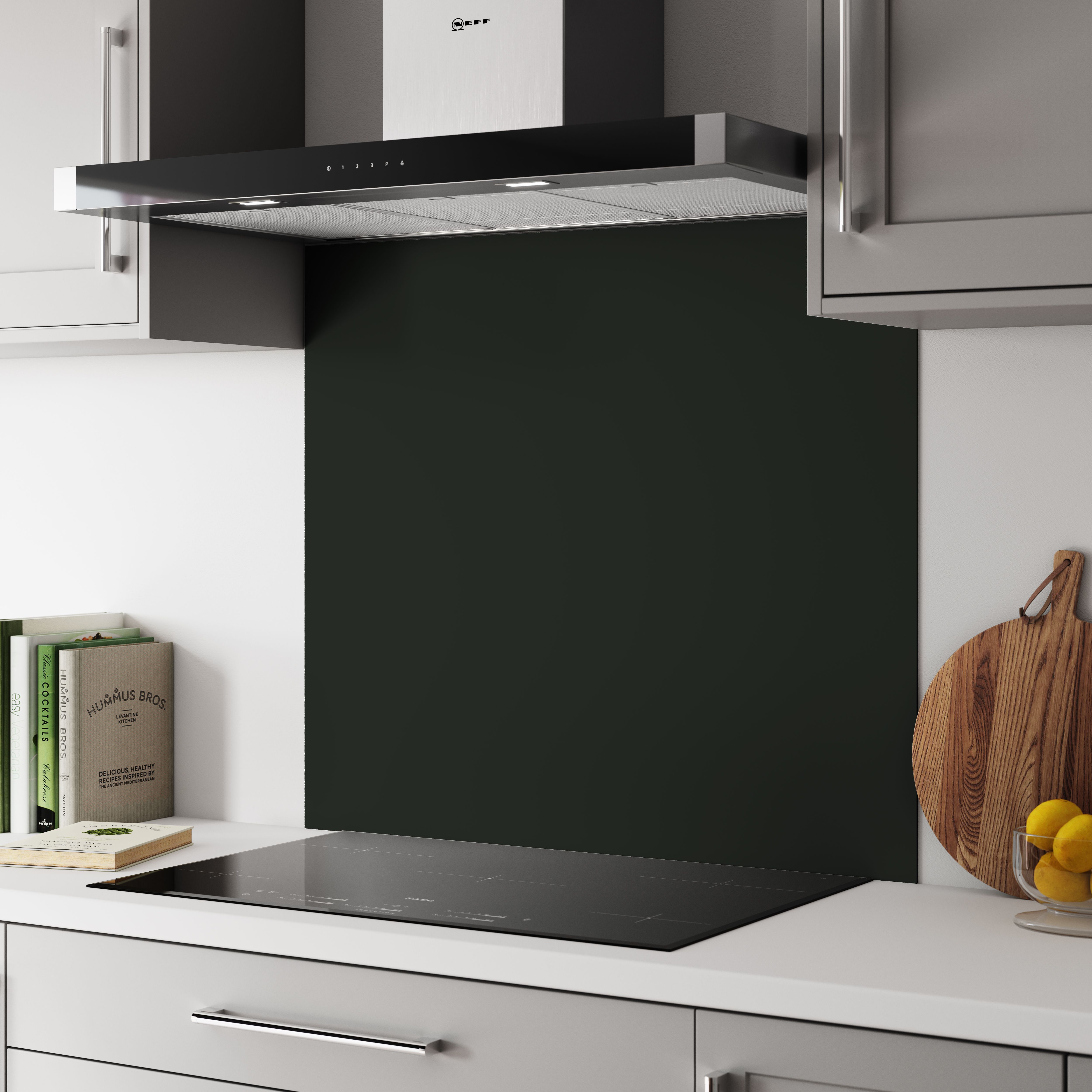 Splashwall Green & Grey Solid Colour Aluminium Splashback, (H)800mm (W)900mm (T)4mm